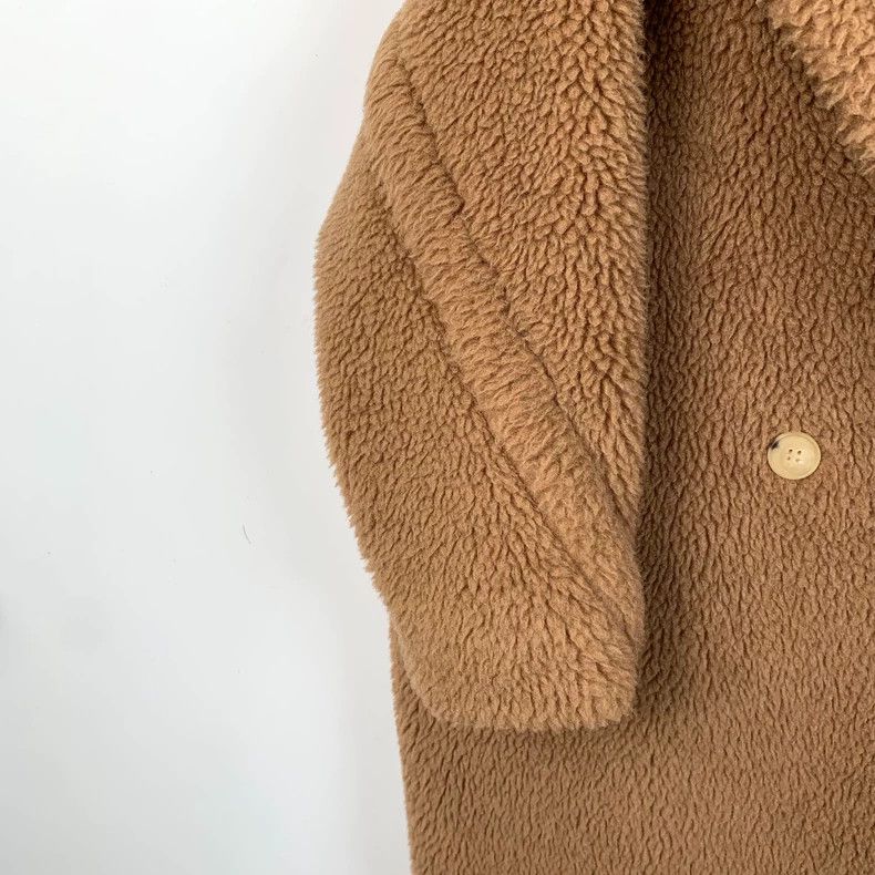 Max Mara Max Mara Teddy brown teddy camel-fleece lapel double-breas Size S / US 4 / IT 40 - 4 Thumbnail
