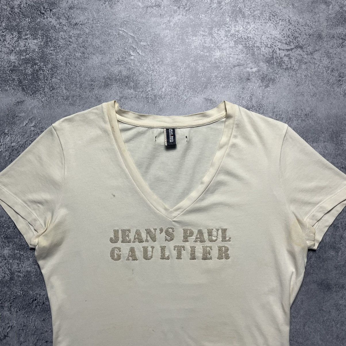 Jean Paul Gaultier Vintage Jean Paul Gaultier Big Rhinestone Central Logo Tee Size L / US 10 / IT 46 - 2 Thumbnail
