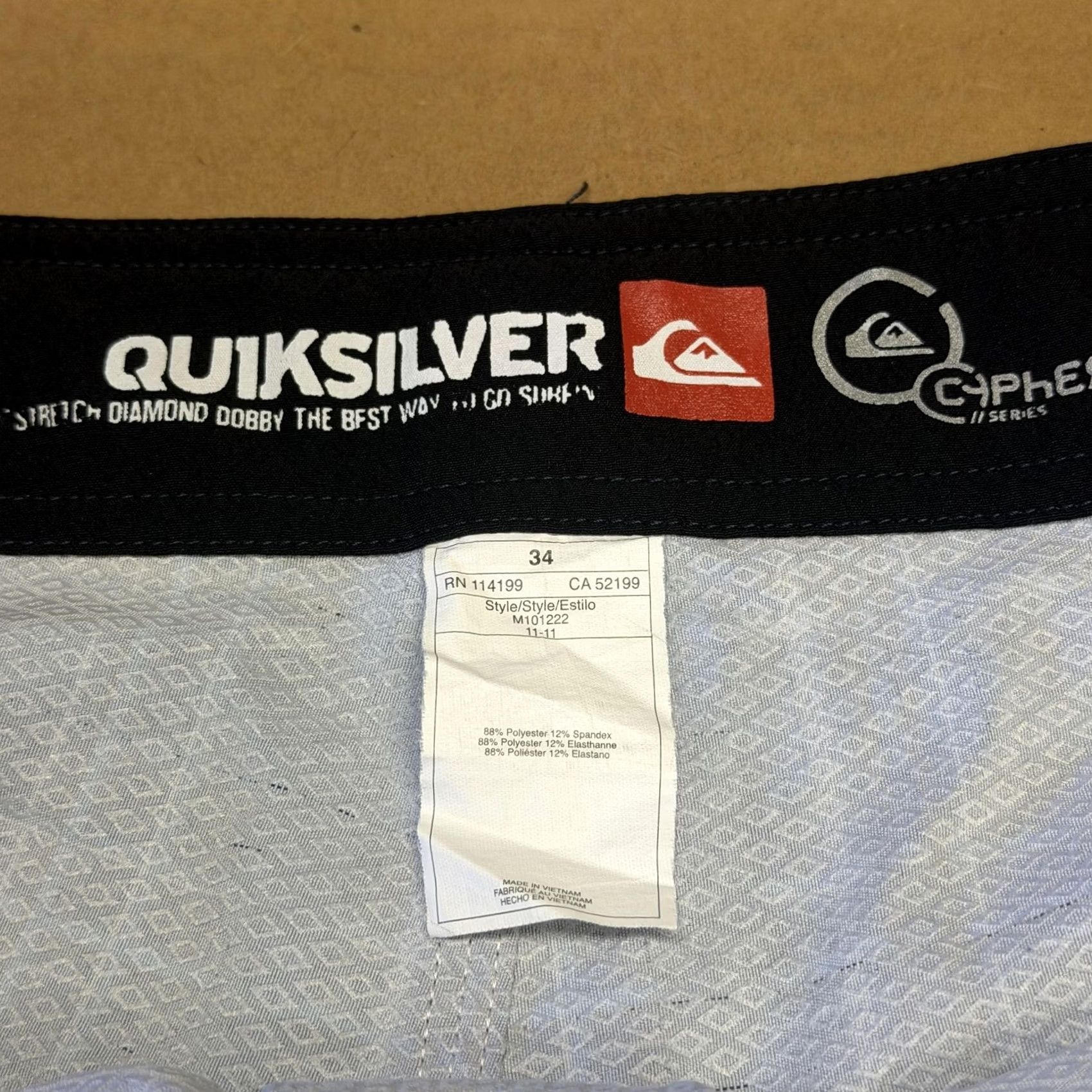 Quiksilver Quiksilver Mens Board Shorts 34 Blue Plaid Drawstring Surf Swim Stretch Pockets Size US 34 / EU 50 - 7 Thumbnail