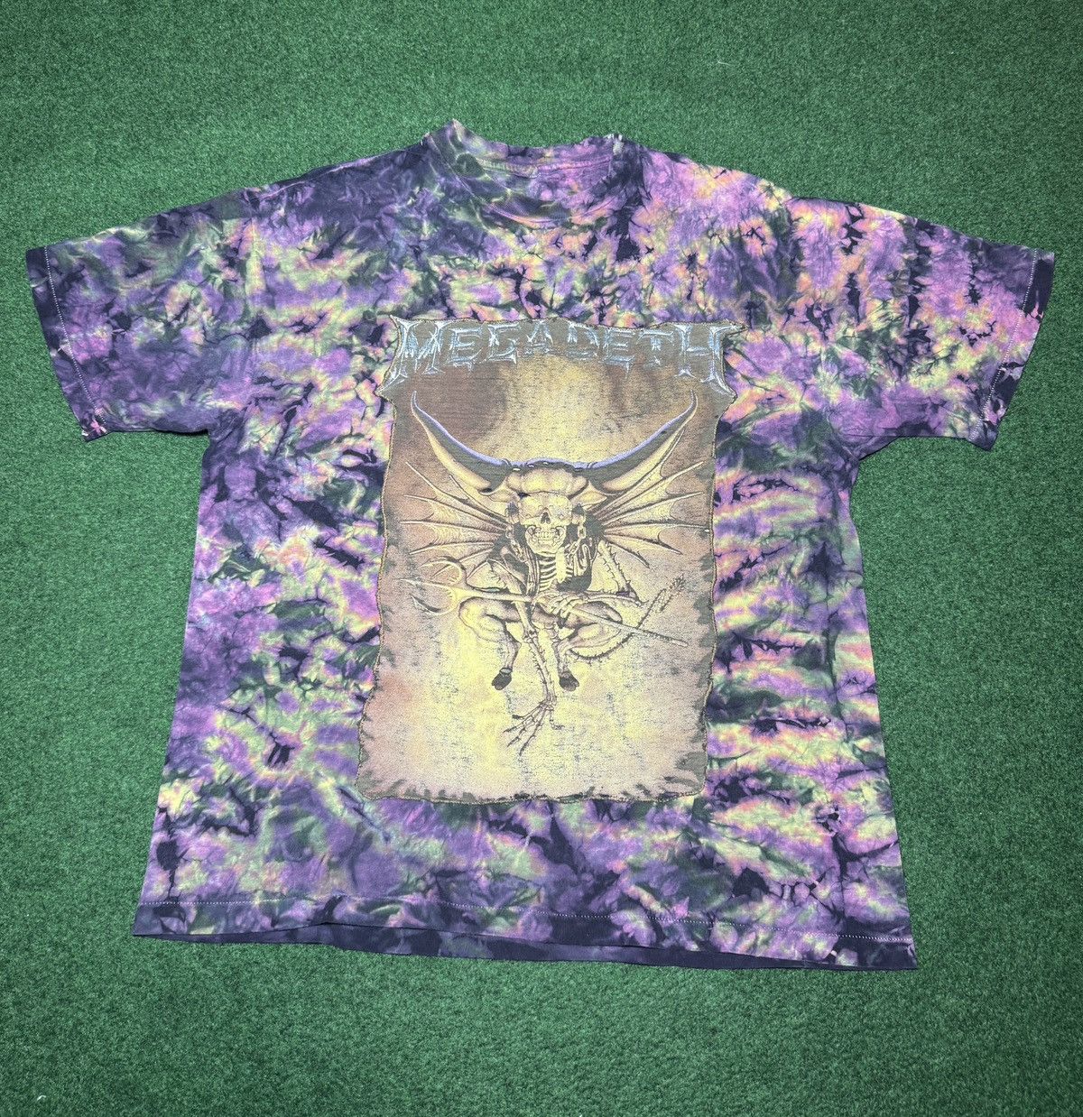 Band Tees Vintage 90s Megadeath INSANE Upcycled Tie Dye Band T Shirt Size US L / EU 52-54 / 3 - 1 Thumbnail