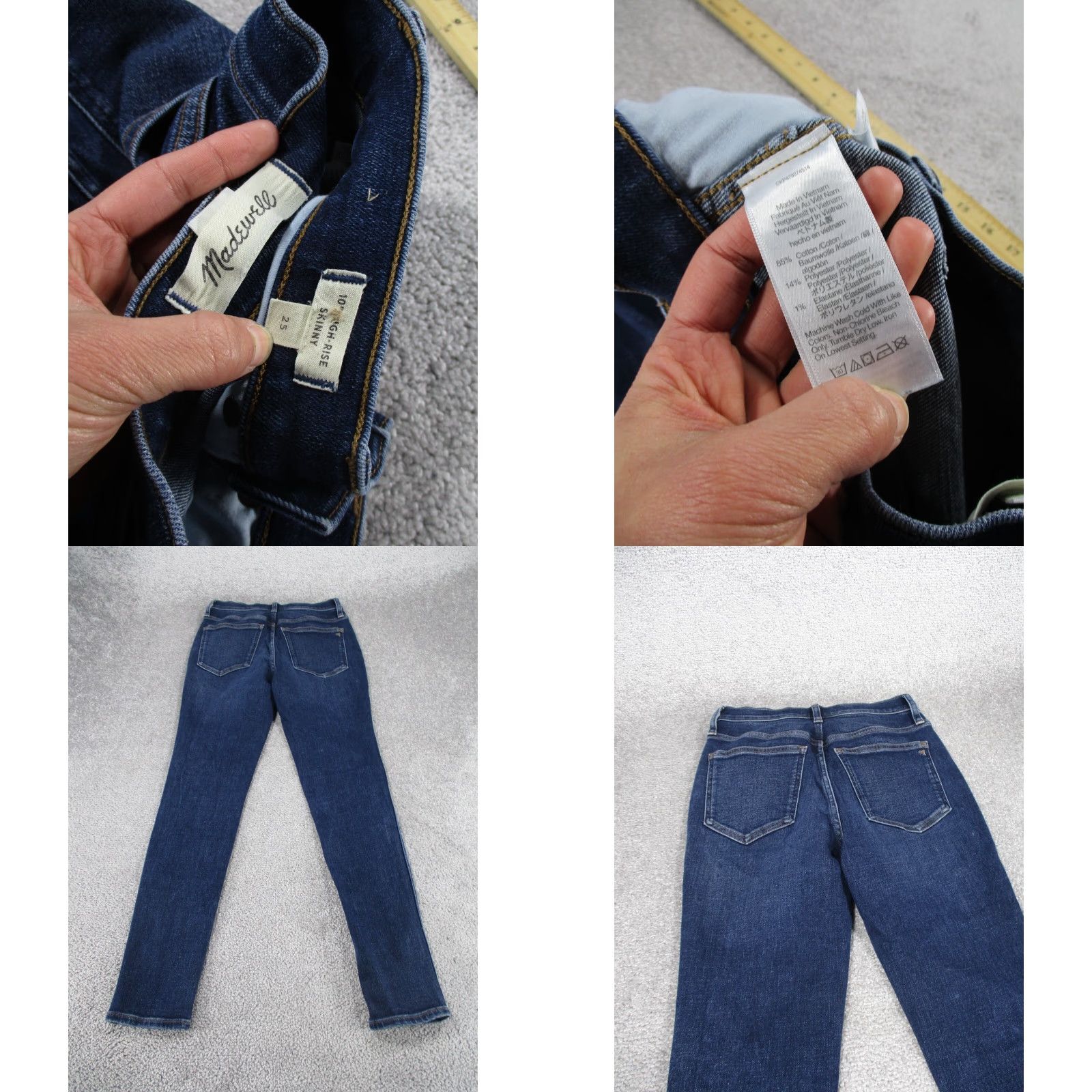 Madewell Madewell Jeans Skinny Denim Women Adult Size 25 Blue Dark Wash Mid Rise Size 42" / US 20 - 8 Thumbnail