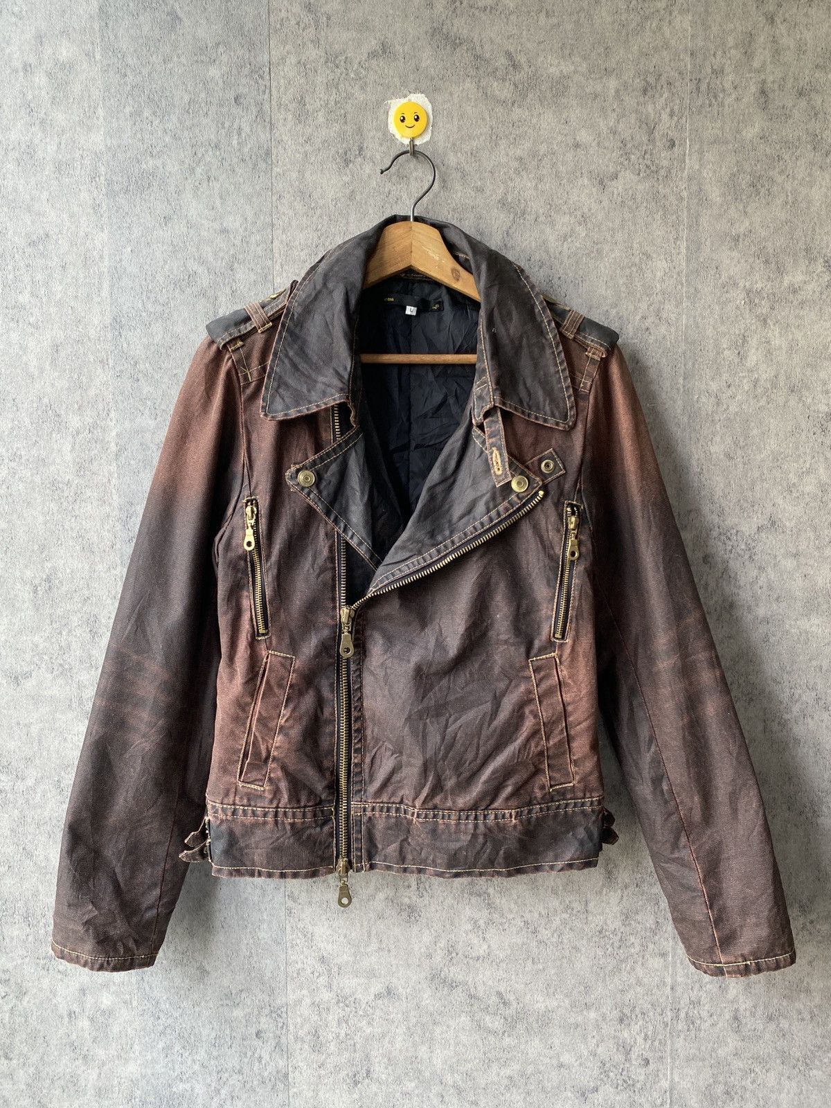 Japanese Brand Icom Japan By Ttu Waxed Biker Jacket Size US M / EU 48-50 / 2 - 3 Thumbnail