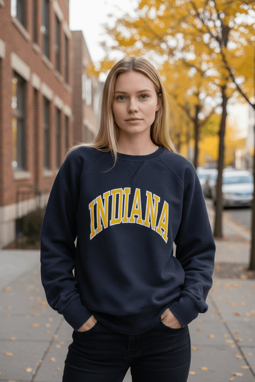 Japanese Brand INDIANA University Bloomington Big Spell Out Sweatshirt Size M / US 6-8 / IT 42-44 - 1 Thumbnail