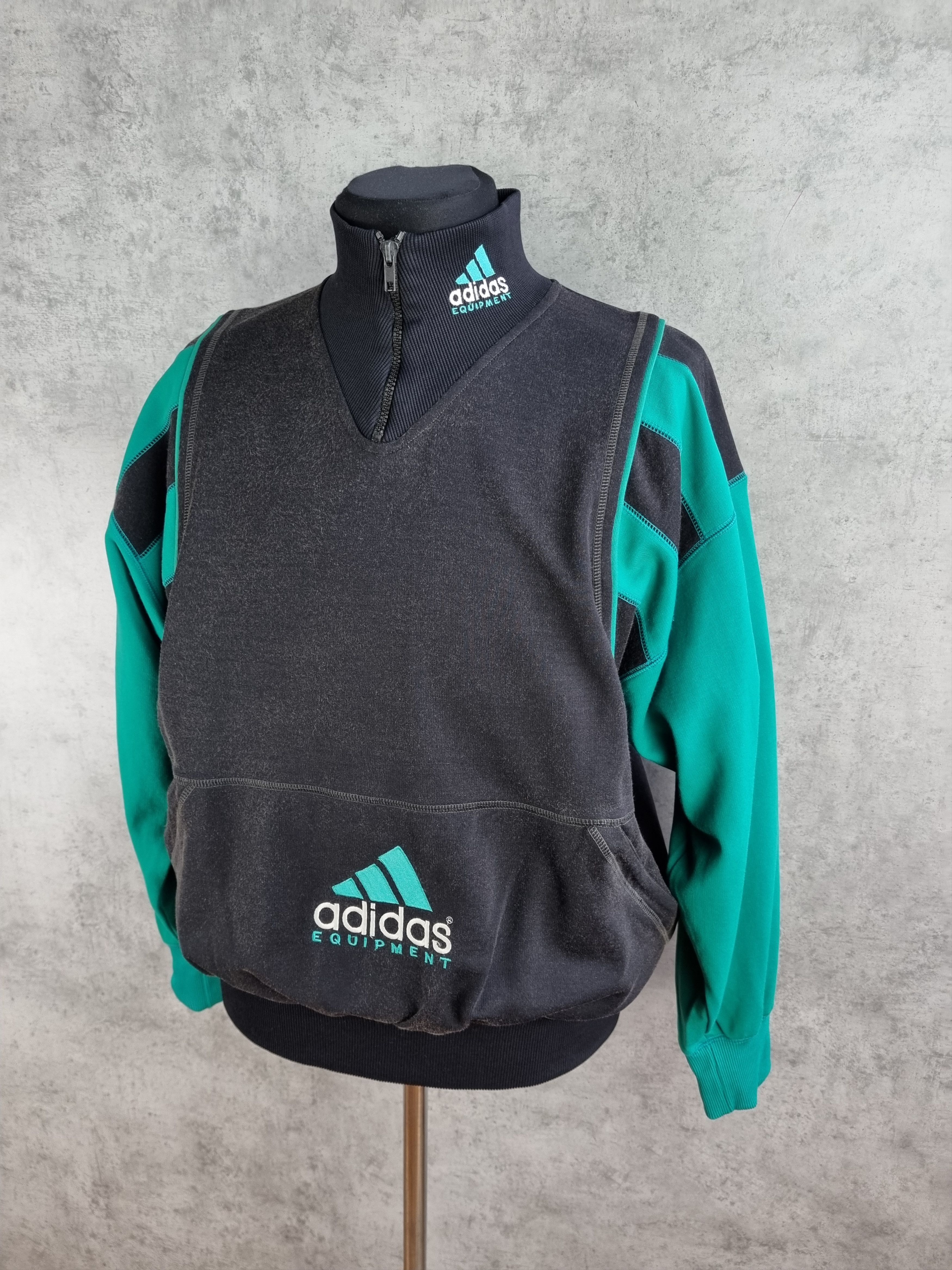 Adidas × Vintage 80s ADIDAS Equipment Vintage half zip up sweatshirt Size US M / EU 48-50 / 2 - 21 Thumbnail