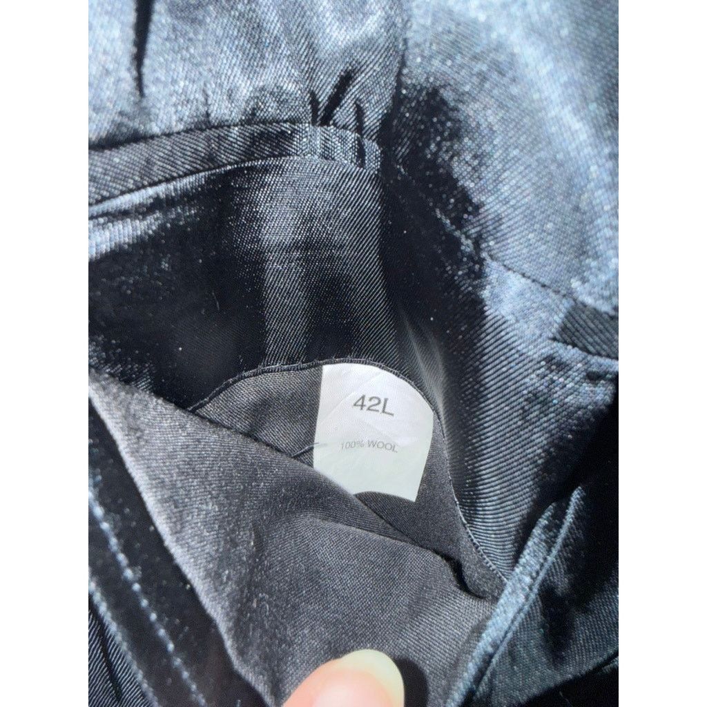 Jos. A. Bank Jos. A Bank Men's Black Pinstripe Wool Blazer Size 42L Size 42L - 4 Thumbnail