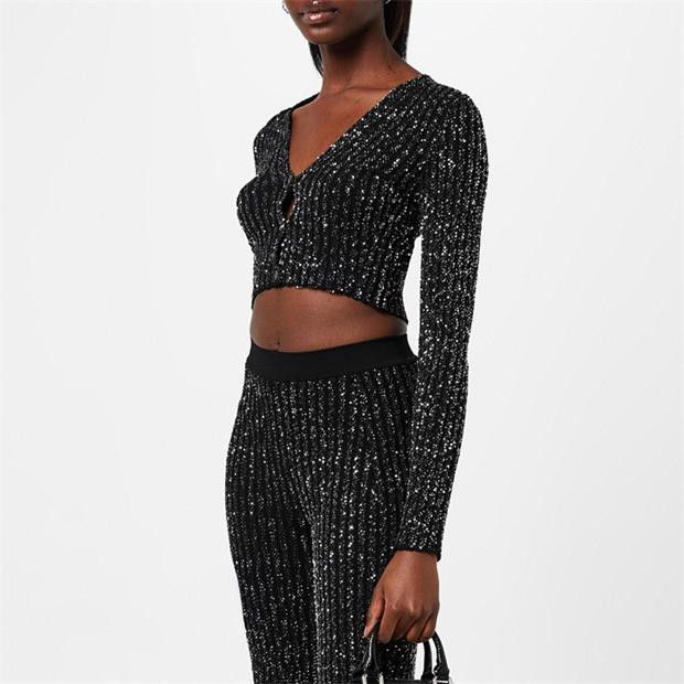 Missoni o1g2r1mq1124 Cardigan in Black & Silver Size M / US 6-8 / IT 42-44 - 4 Thumbnail