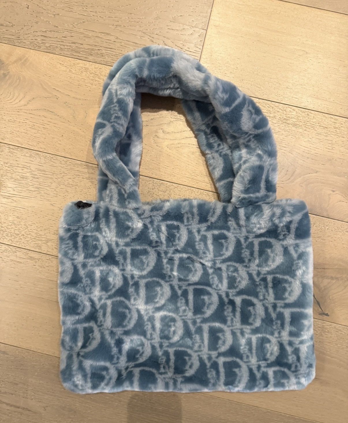 Vandy The Pink VANDYTHEPINK Faux Fur Monogram Tote Bag Blue Size ONE SIZE - 1 Thumbnail