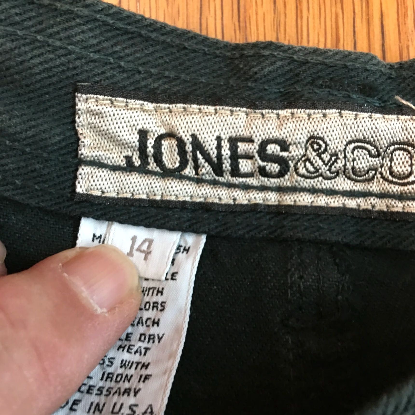 Vintage Jones And Company Womens Knee Length Denim Jean Skirt Button Front Casual Green Size 14 Size 36" / US 14 / IT 50 - 8 Thumbnail