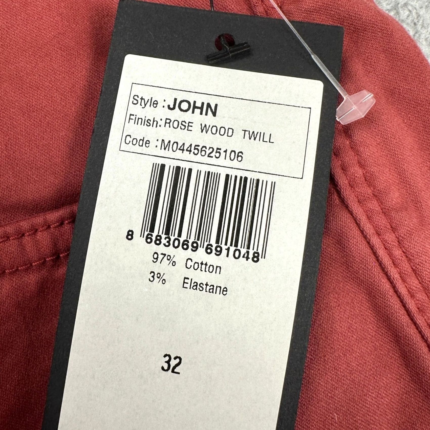 Mavi Mavi John Shorts Mens 32 Red Rose Wood Twill Khakis Stretch Flat Front NEW Size US 32 / EU 48 - 2 Thumbnail