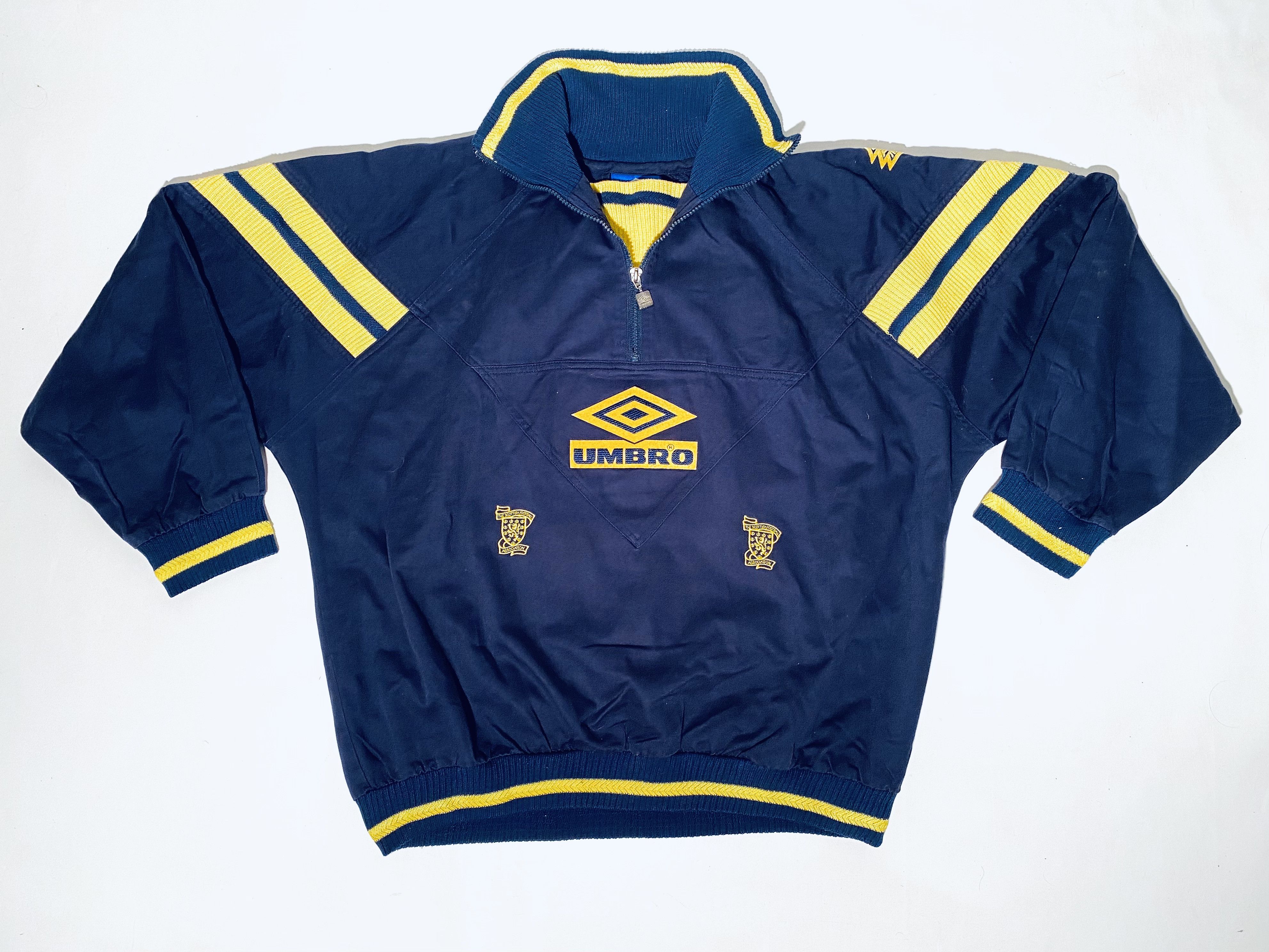 Umbro Scotland Training Drill Top 1993 1995 Size US XL / EU 56 / 4 - 3 Thumbnail