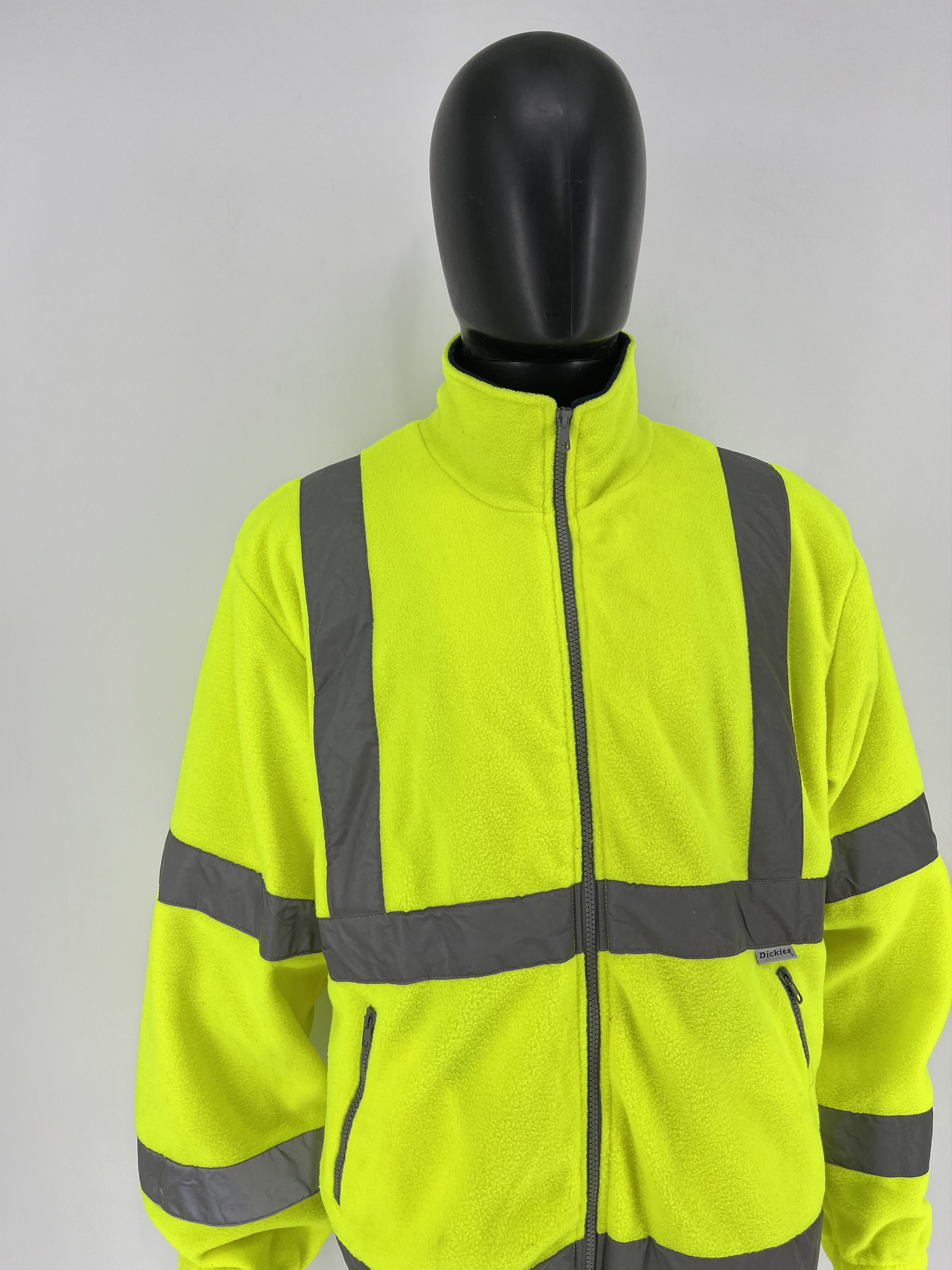 Dickies × Vintage Vintage Dickies Fleece Jacket High Visibility Yellow Workwea Size US XL / EU 56 / 4 - 3 Thumbnail