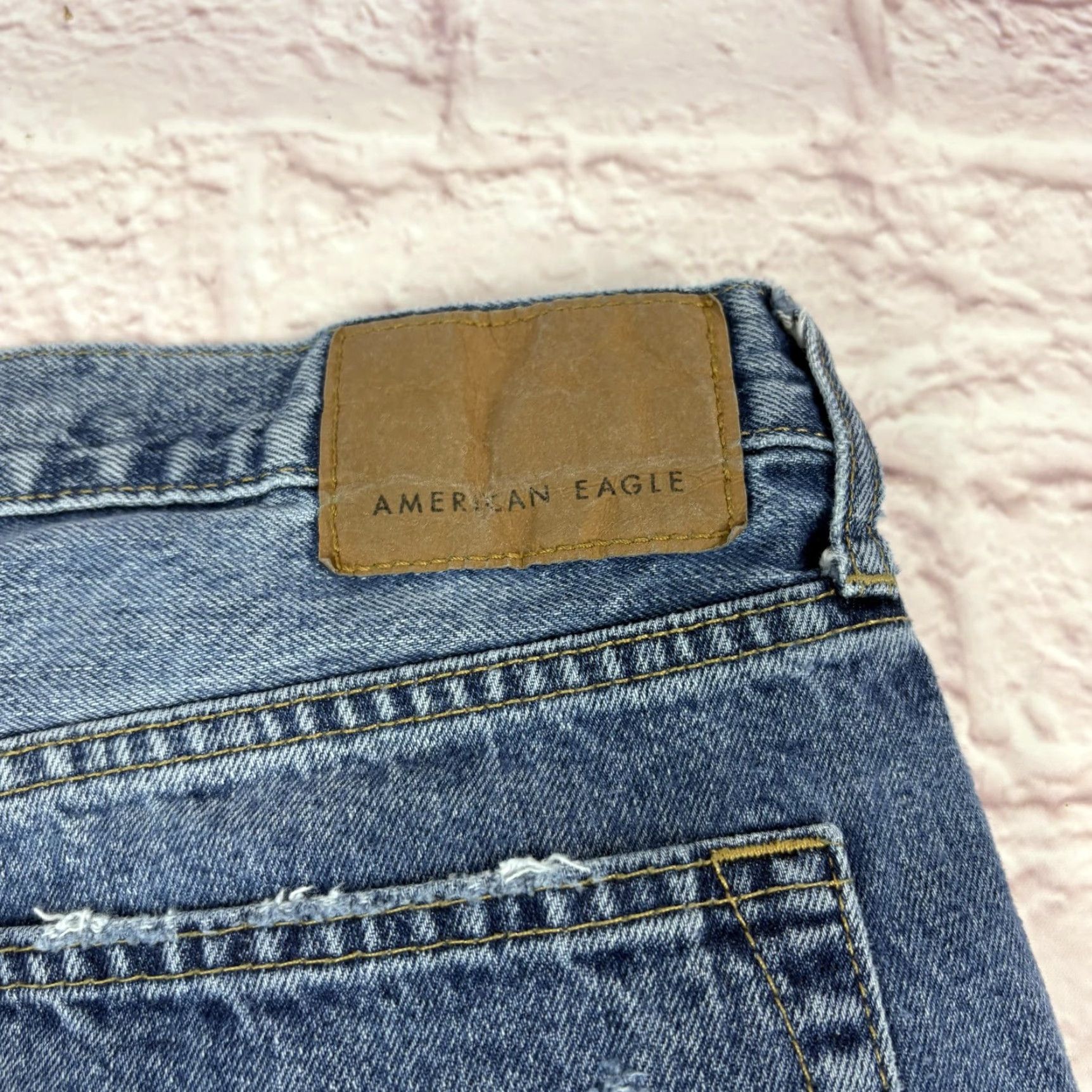 American Eagle Outfitters American Eagle Outfitters Jeans Mens 33x26 Blue Distressed Straight Denim Size US 33 - 5 Thumbnail
