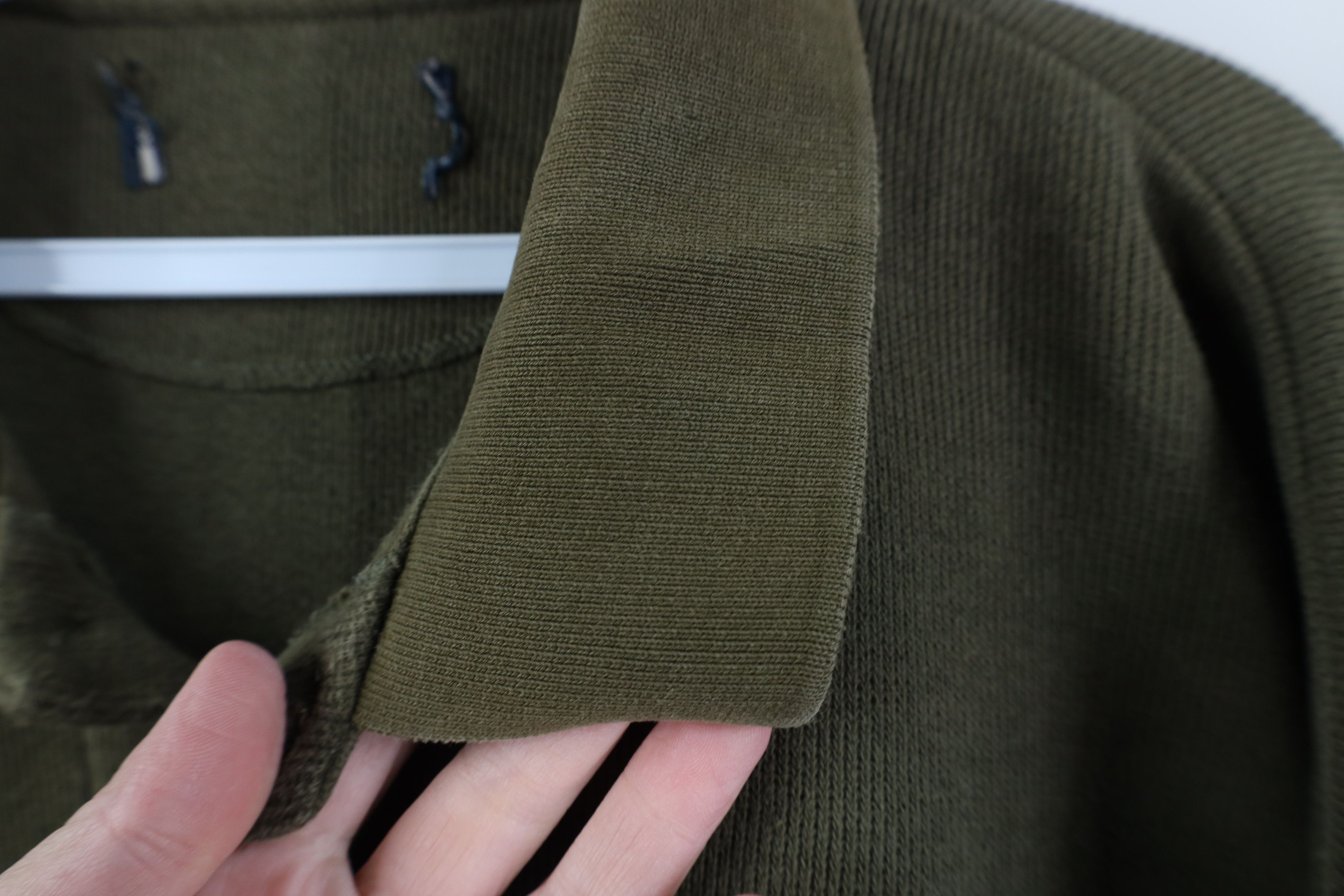 Vintage Vintage 90s Streetwear Heavy Ribbed Knit Long Sleeve Polo Size US XXL / EU 58 / 5 - 6 Thumbnail