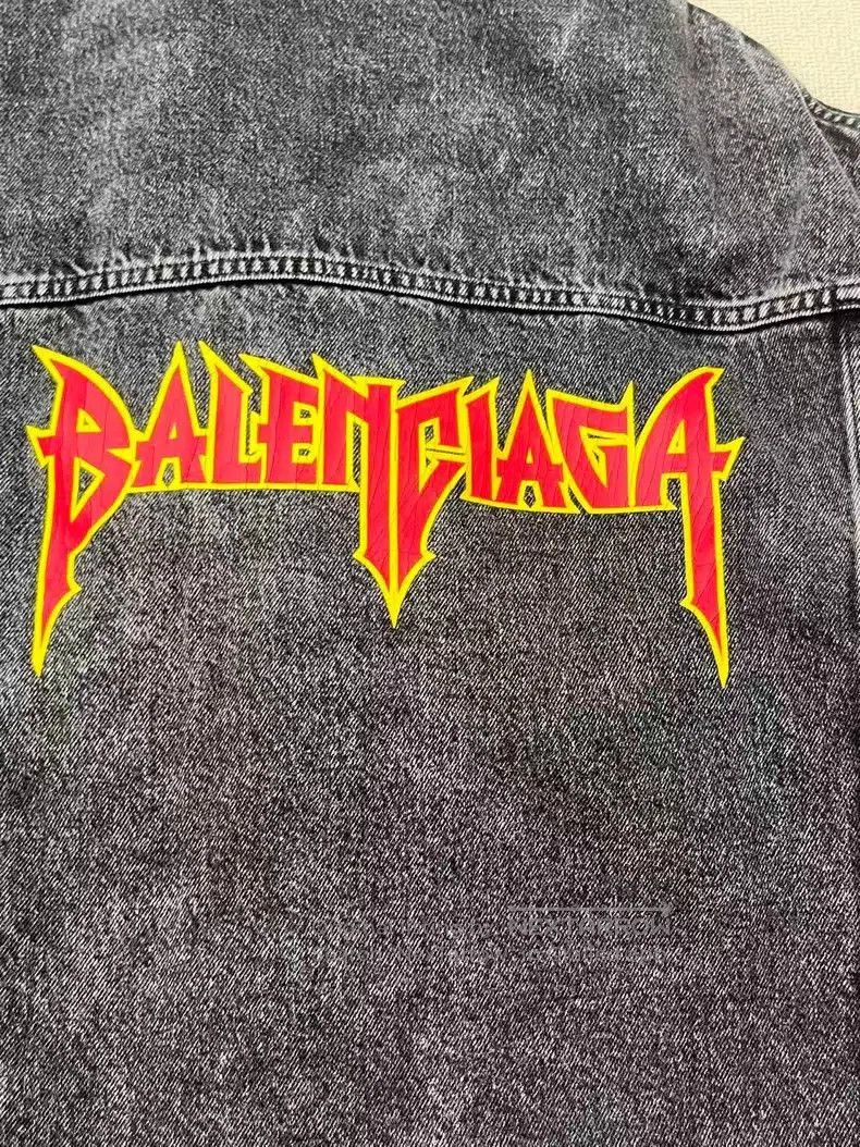 Balenciaga Balenciaga Heavy Metal Logo Denim Jacket . Size US M / EU 48-50 / 2 - 3 Thumbnail