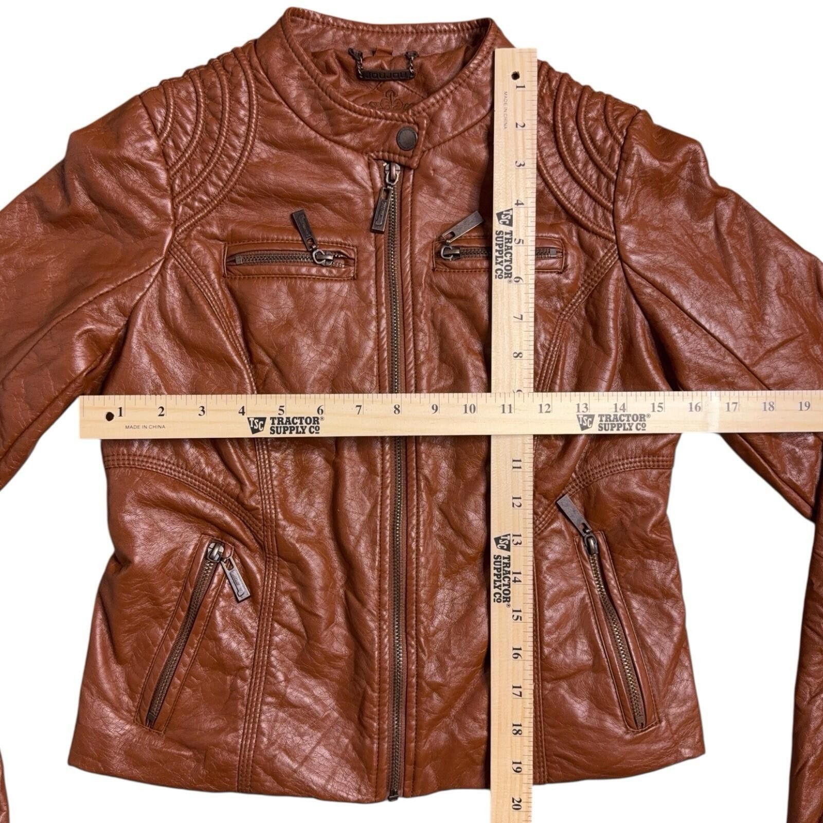 Other Y2K JouJou Jacket Womens Small Brown Vegan Leather Moto Size S / US 4 / IT 40 - 5 Thumbnail