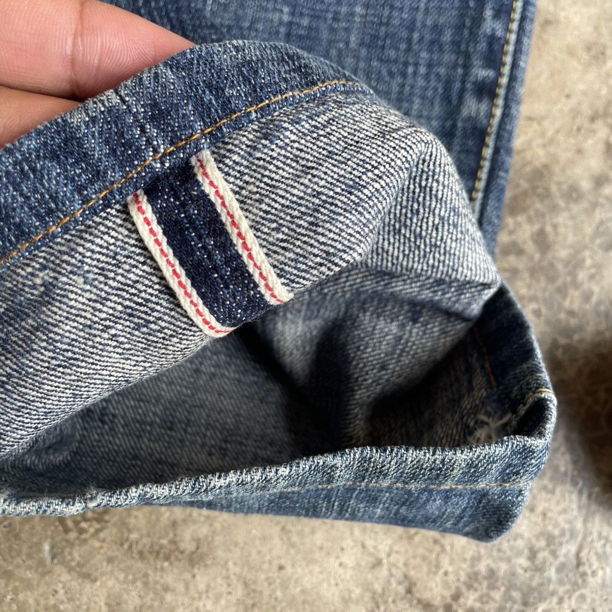 Japanese Brand 🔥🇯🇵Le-Model Stoned Washed Ripped Distress Selvedge Denim Jean Size US 31 - 8 Thumbnail
