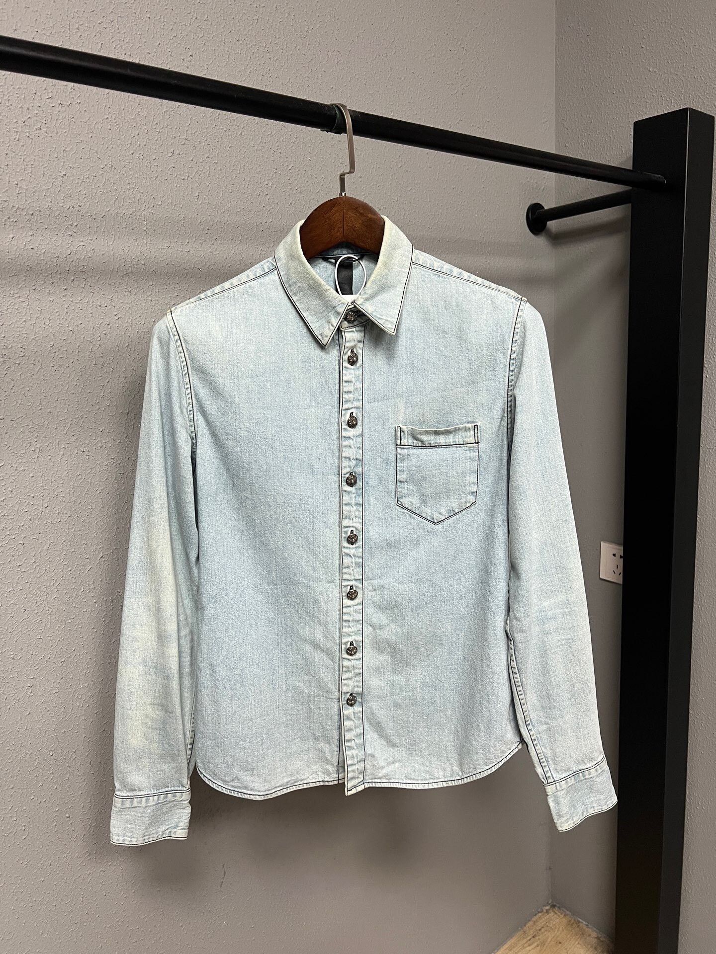 Chrome Hearts Chrome Hearts Leather Patch Cross Denim Shirt Size US S / EU 44-46 / 1 - 1 Thumbnail