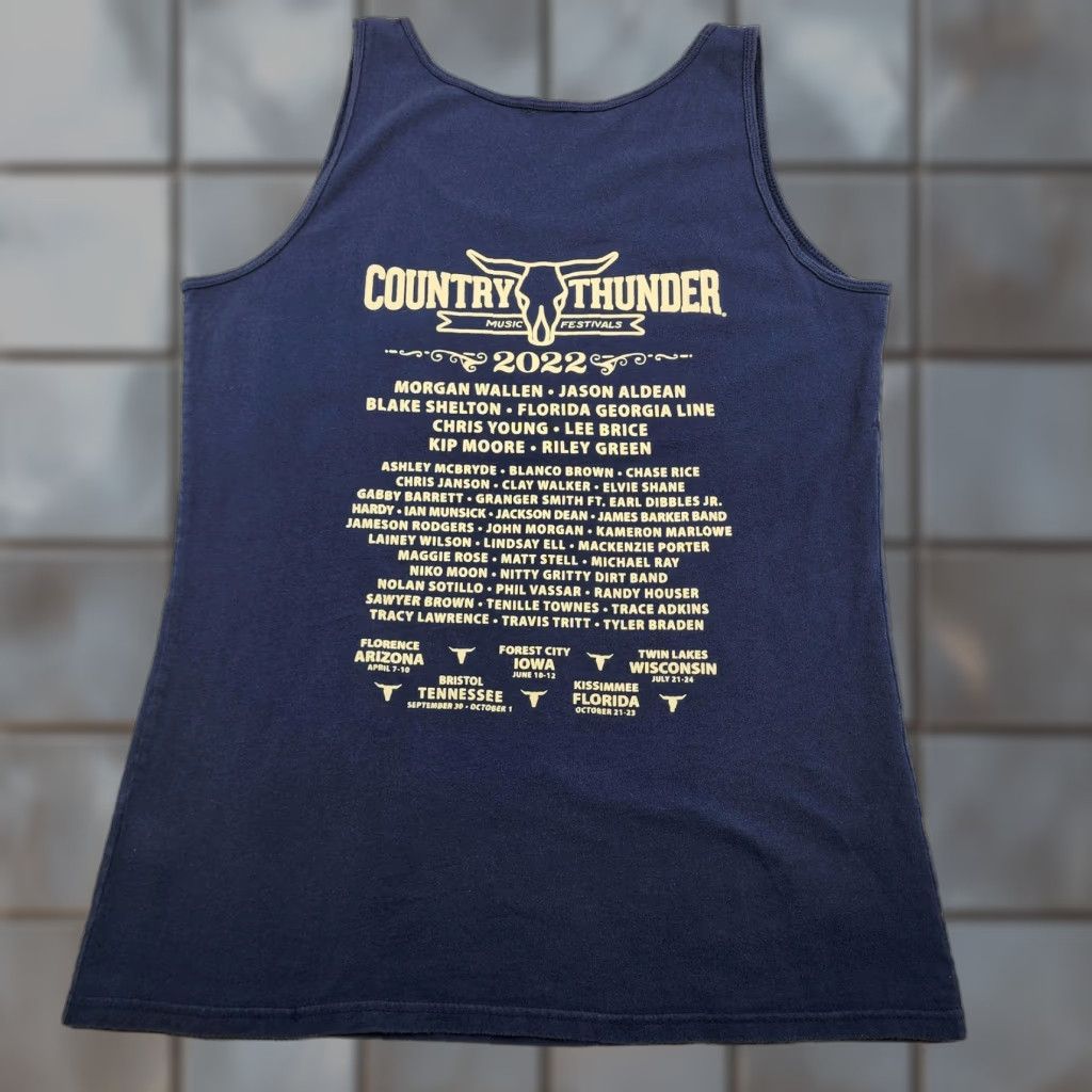 Vintage Country Thunder Shirt Mens Large Shirt T-Shirt Navy Blue 2022 Festival Music USA Patriotic Concert Tank Top Graphic Print Size US M / EU 48-50 / 2 - 1 Thumbnail