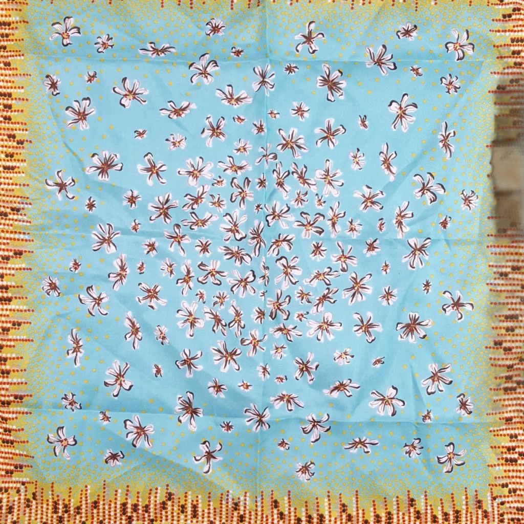 Vintage VINTAGE Vintage 80s Italian Flower Floral Art Bandana Handkerchief Spring Bloom Scarf Size ONE SIZE - 1 Thumbnail