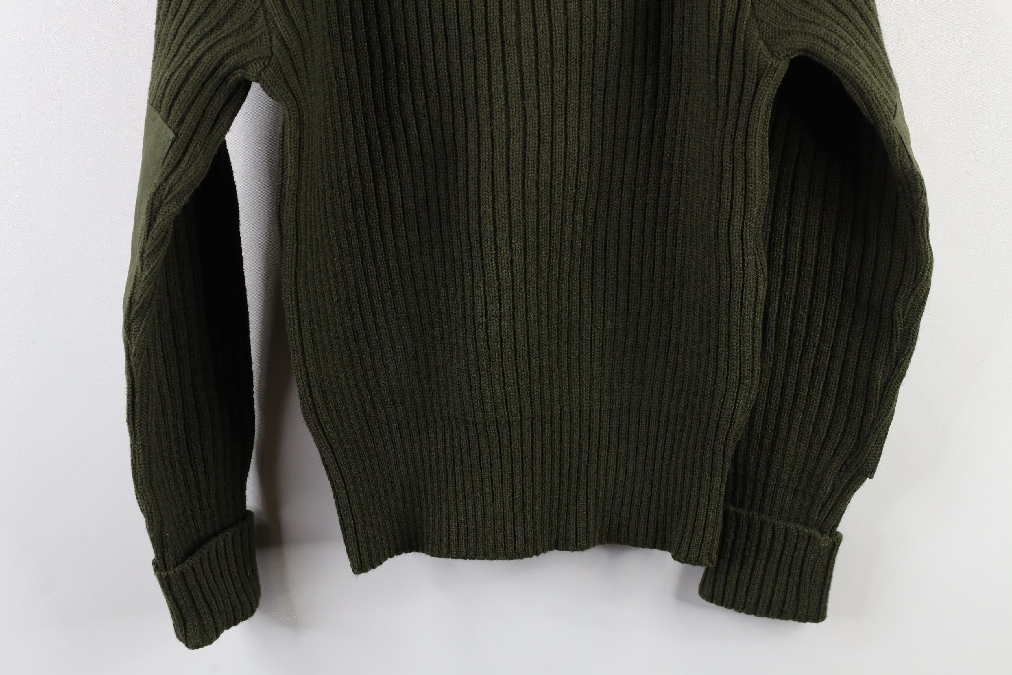 Vintage Vintage 90s Military Ribbed Knit Commando Sweater Green USA Size US L / EU 52-54 / 3 - 13 Thumbnail