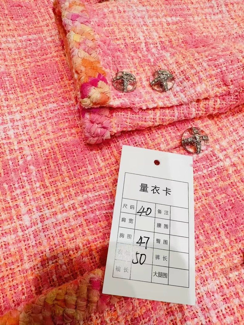Chanel Chanel 24c pink orange tweed round-neck short jacket Size S / US 4 / IT 40 - 6 Thumbnail