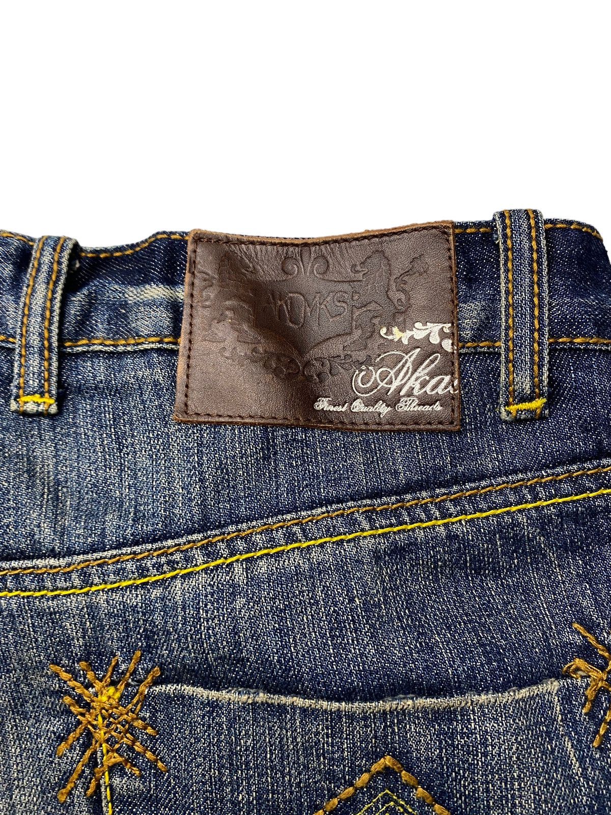If Six Was Nine 2000's Akademiks Flared Tribal Seawash Jeans Size US 34 / EU 50 - 13 Thumbnail