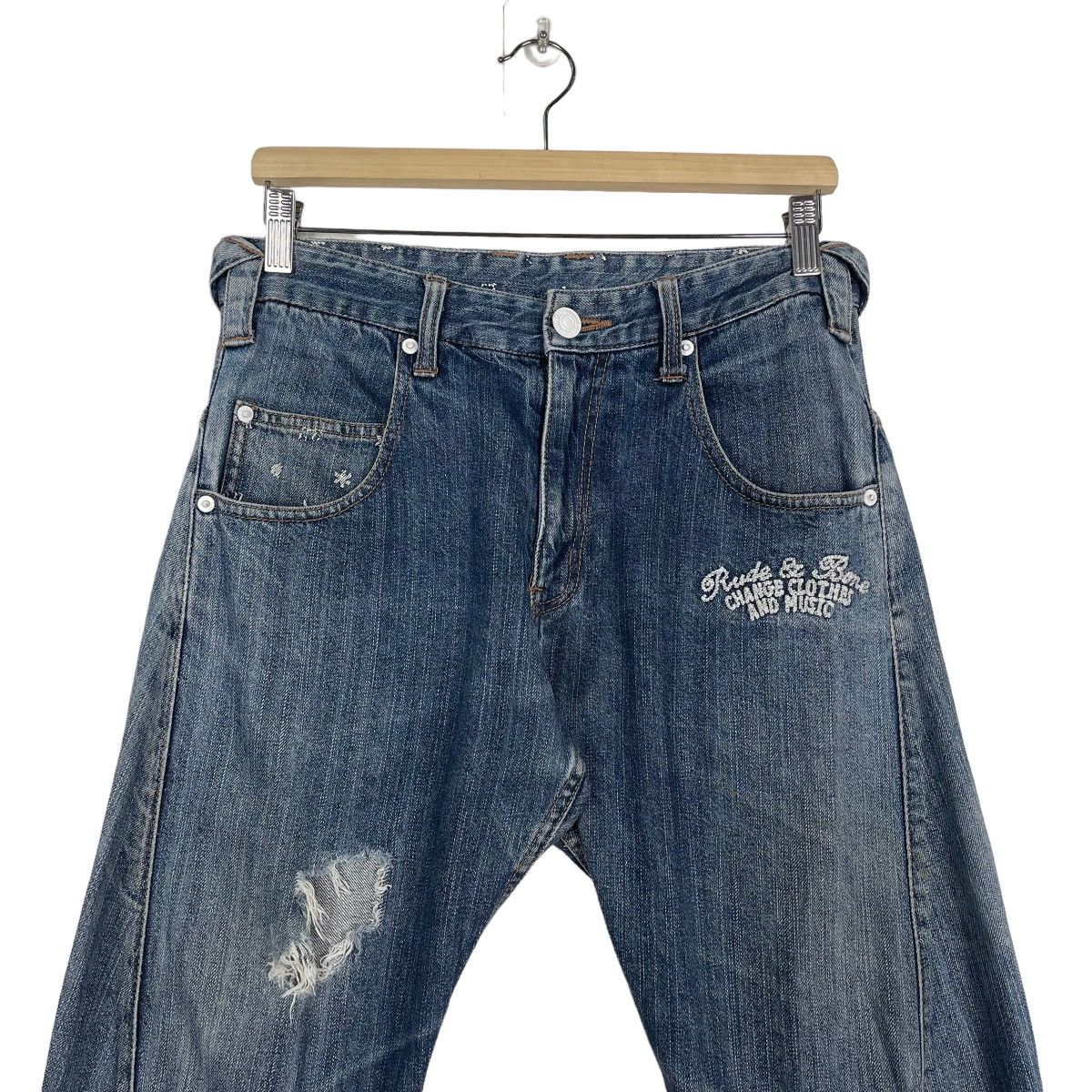 Japanese Brand RIMASTER RIPPED DENIM JEANS Size US 30 / EU 46 - 3 Thumbnail