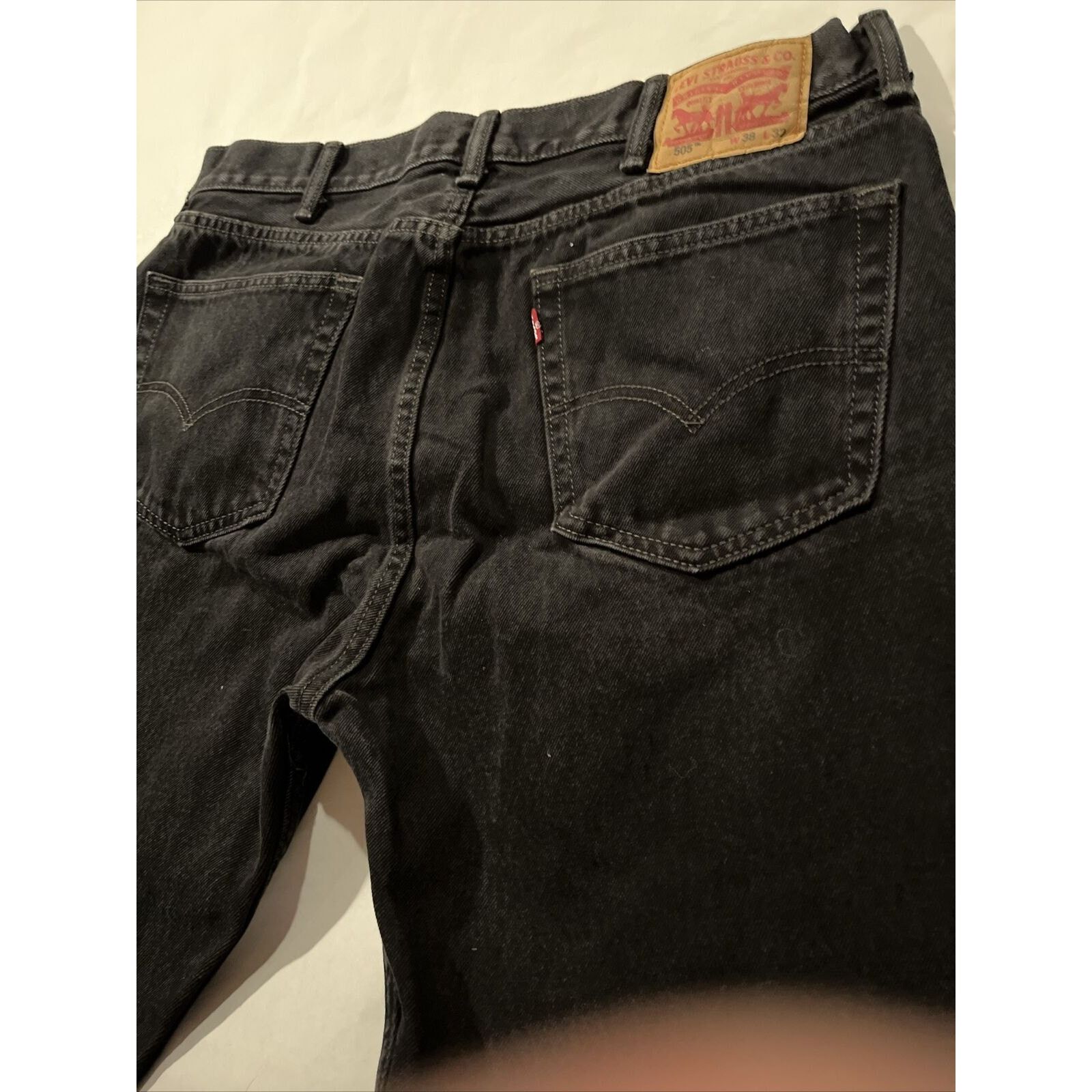 Levi's Levi’s 505 Jeans Mens 36x30 Fit Black Dark Wash Denim Cotton Size US 36 / EU 52 - 10 Thumbnail