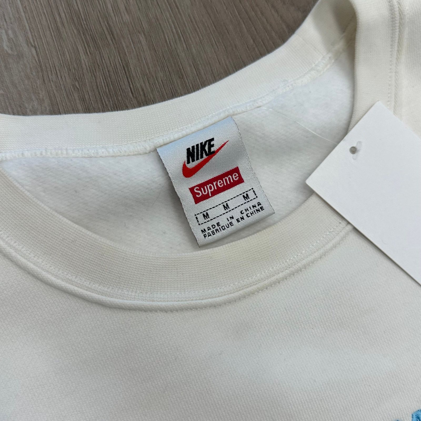 Nike × Supreme FW20 Supreme x Nike Jewel Crewneck Sweater White size Medium Size US M / EU 48-50 / 2 - 7 Thumbnail