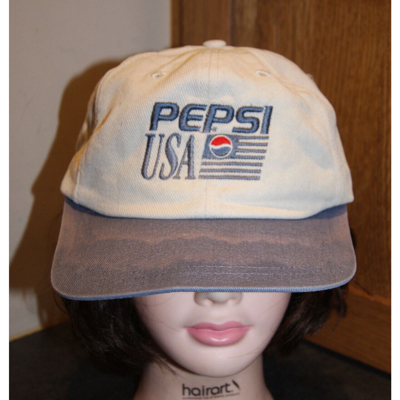 Pepsi VTG PEPSI USA Embroidered Adjustable Hat 80s Cap Faded Size ONE SIZE - 2 Thumbnail