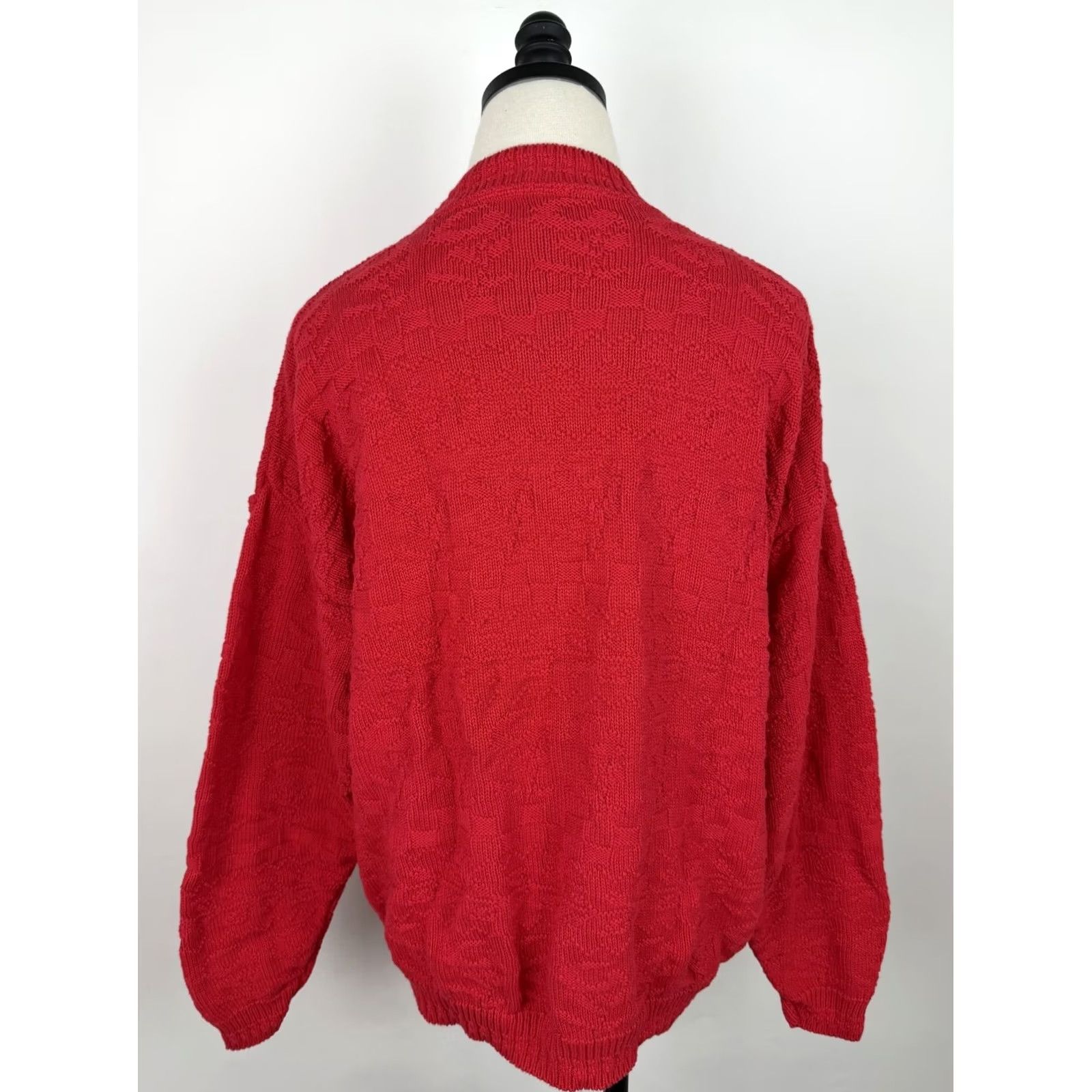 Vintage VINTAGE Cuddle Knit Sweater Womens Large Red Floral Cotton Knit Pullover 80s 90s Christmas Womens Size L / US 10 / IT 46 - 7 Thumbnail