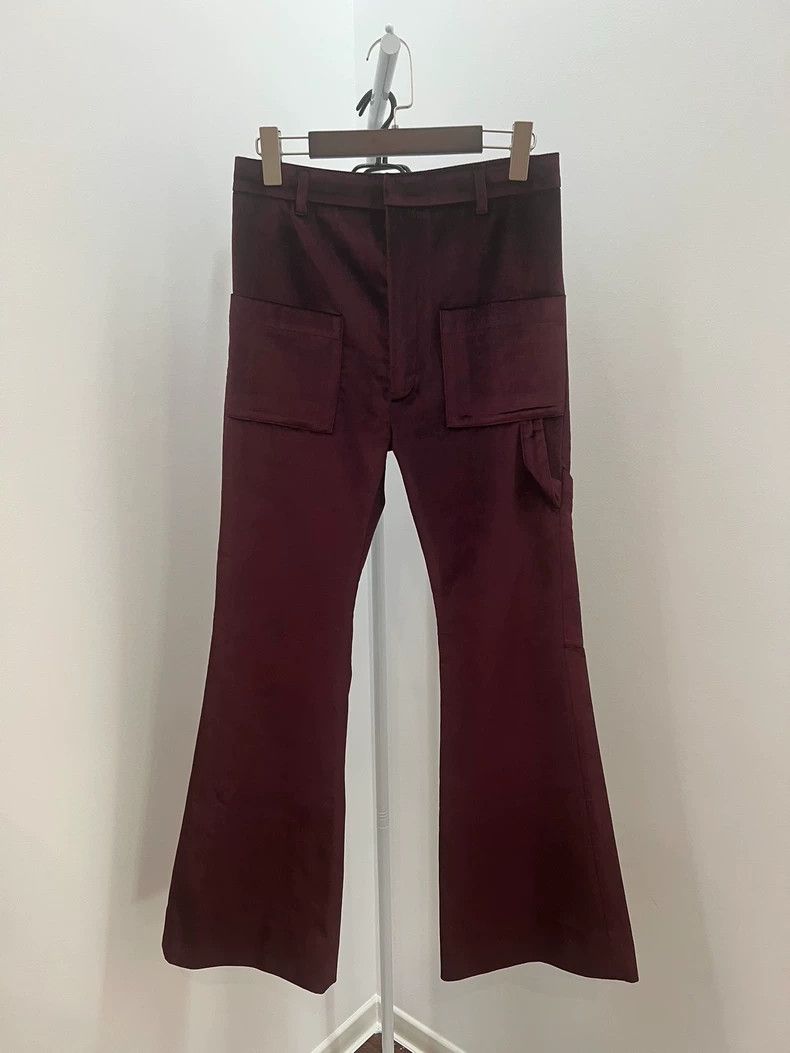 Vetements Vetements SizeXS 16Fw Velvet Maroon Velvet Flared Trousers Size US 30 / EU 46 - 1 Thumbnail