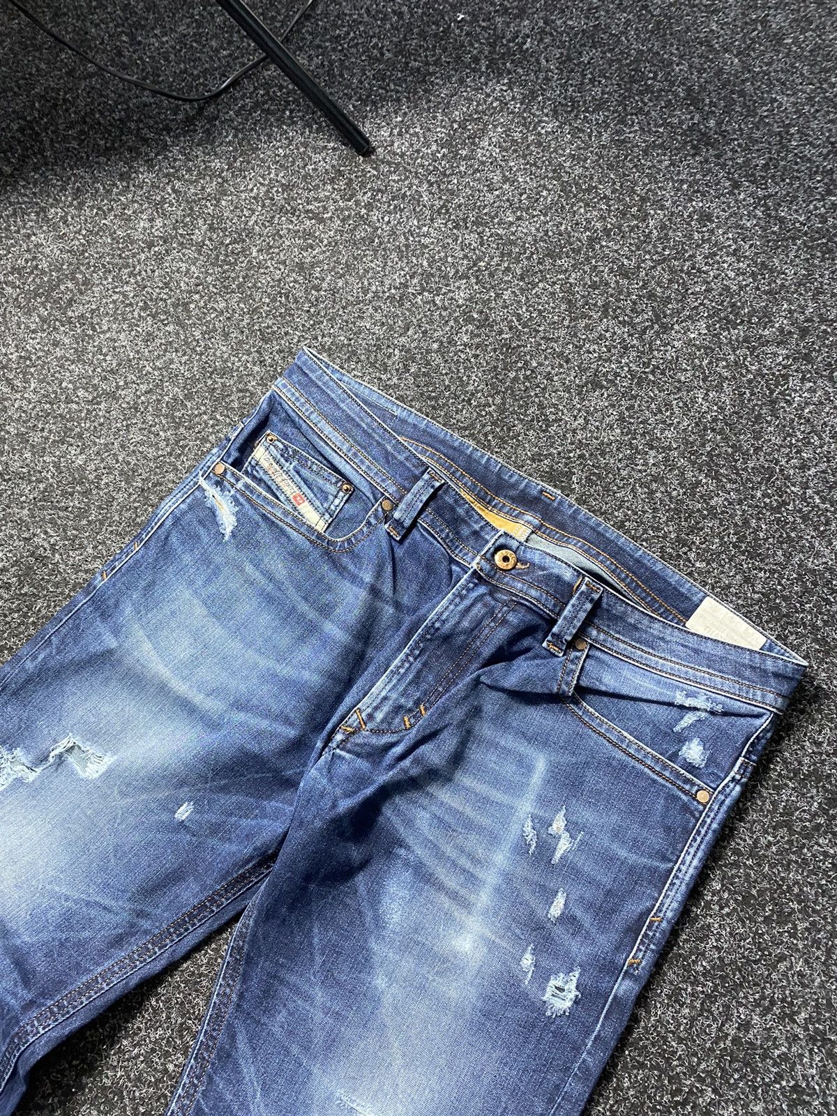 Diesel × Japanese Brand Opium Diesel Distressed Blue Punk Gothic Jeans Mens Owens Size US 36 / EU 52 - 9 Thumbnail