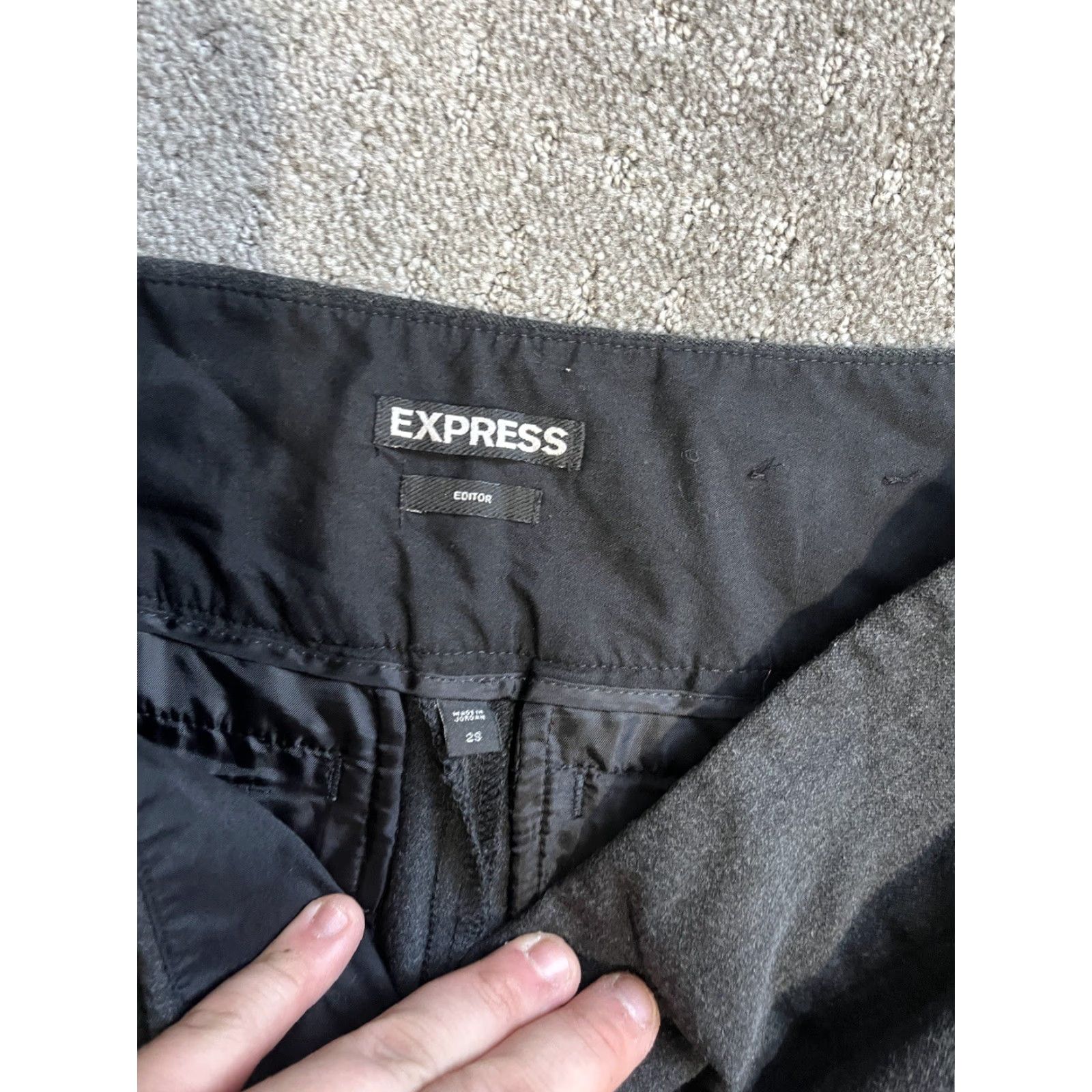 Vintage Express Editor Relaxed Trouser Pants Women’s Size 2S Black Mid Rise Work Career Womens Size 26" / US 2 / IT 38 - 6 Thumbnail