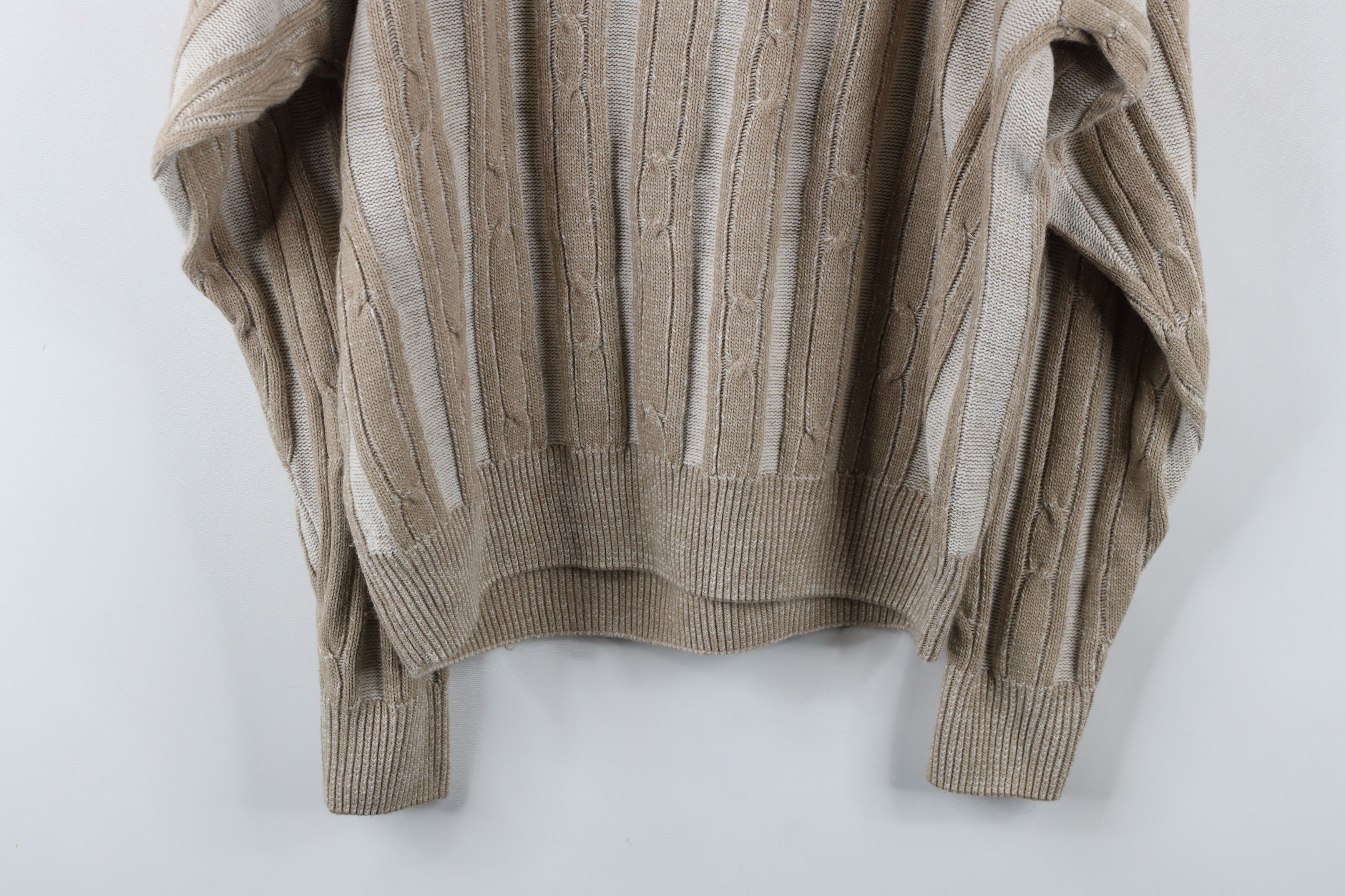 Vintage Vintage 90s Streetwear Cable Ribbed Knit Crewneck Sweater Size US L / EU 52-54 / 3 - 8 Thumbnail