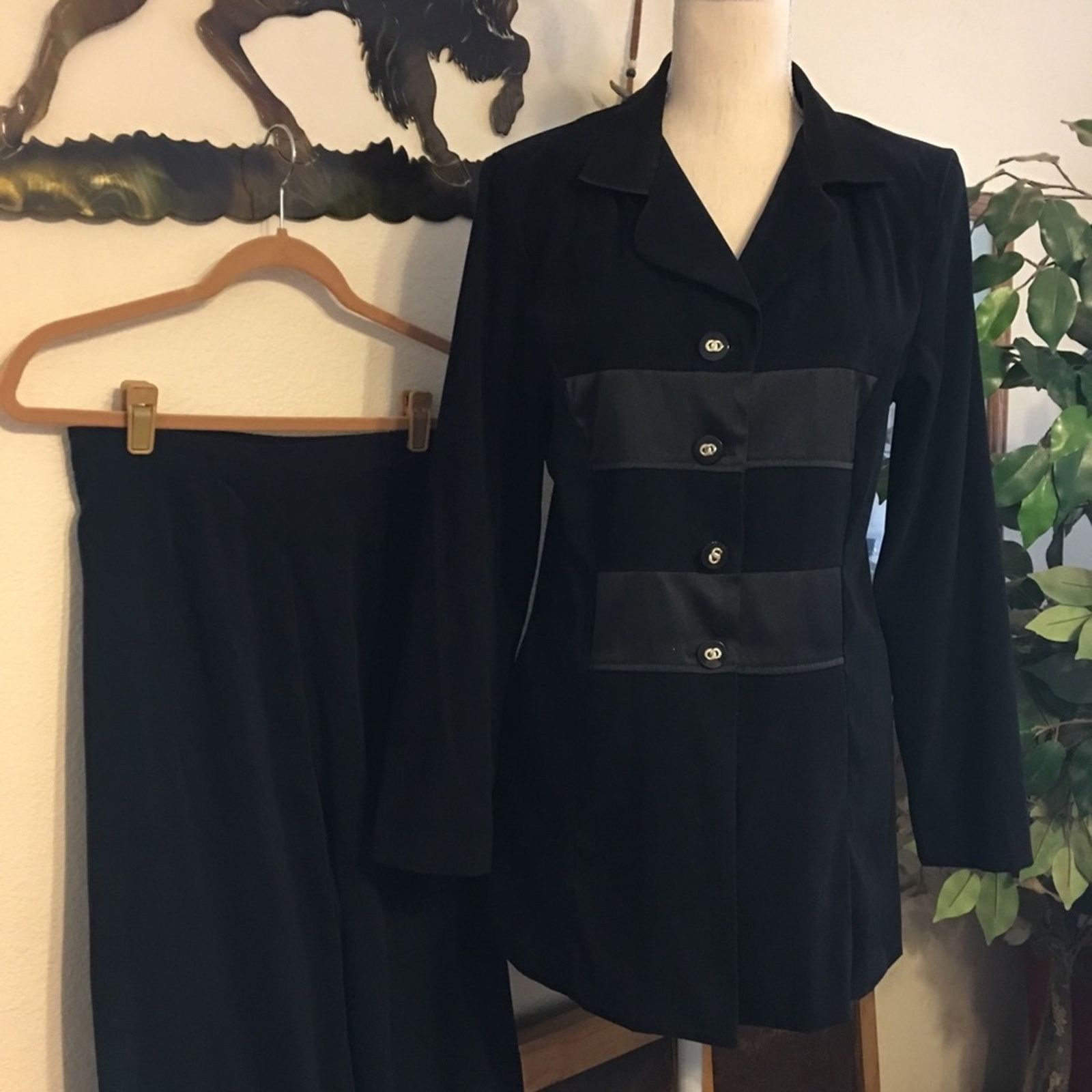 Vintage Helene Blake military style jacket pant suit set Size M / US 6-8 / IT 42-44 - 1 Thumbnail