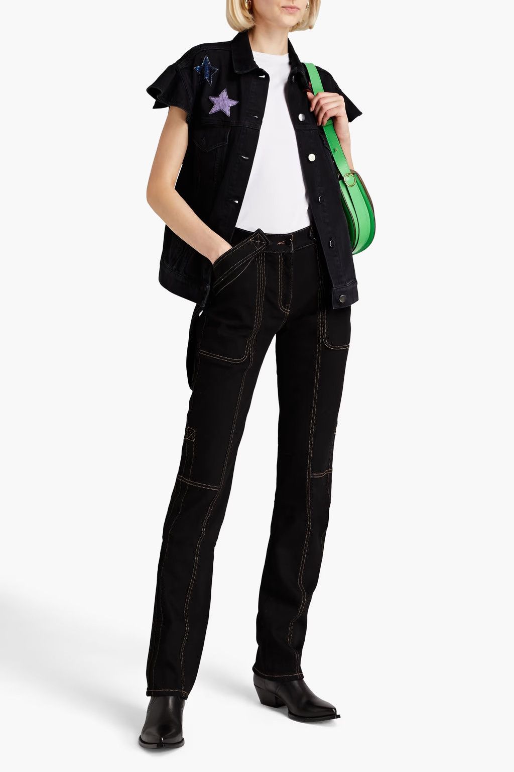 Valentino o1y0226 Denim Jacket in Black Size S / US 4 / IT 40 - 2 Thumbnail