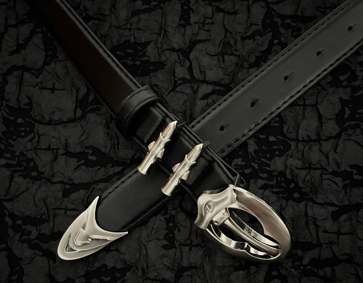 Designer New Design Vintage Belt Riveted Belts Menswear Accessories Size ONE SIZE - 6 Thumbnail