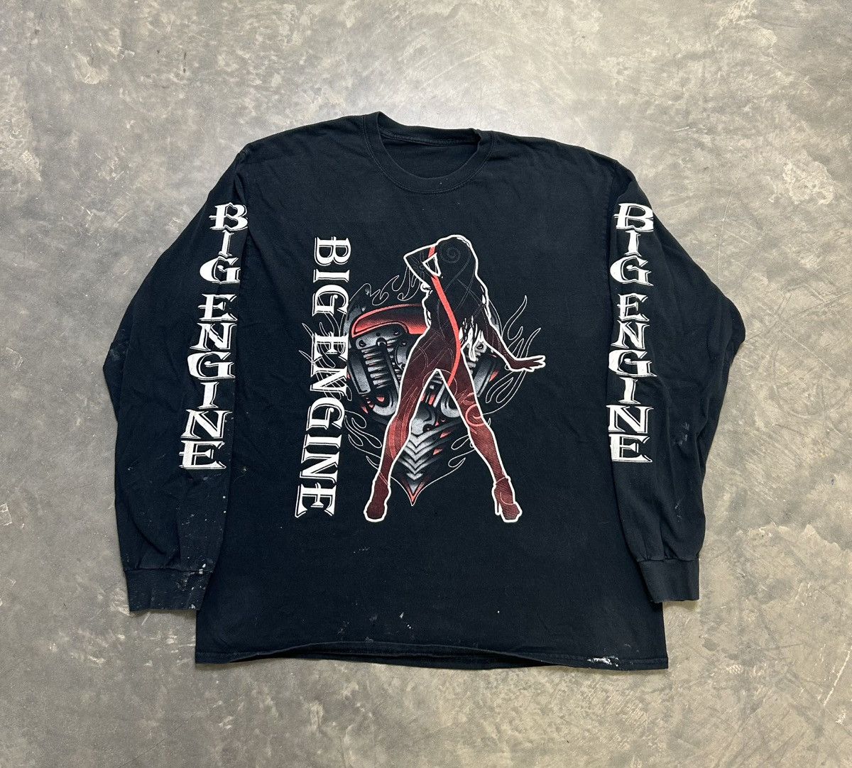 Vintage Big engine that girls a freak biker tee Size US XL / EU 56 / 4 - 1 Thumbnail