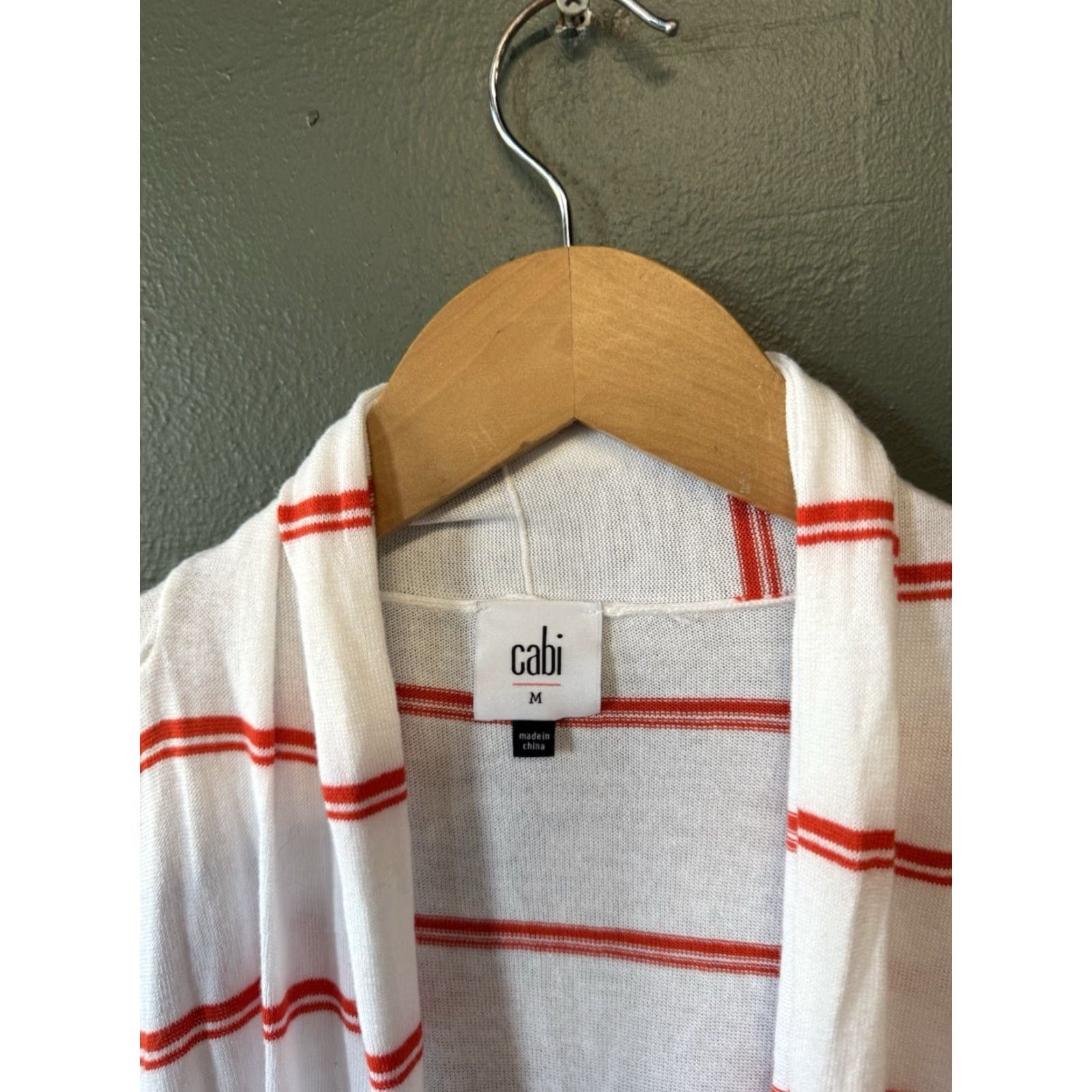 Vintage Cabi White Striped Long Sleeve Open Cardigan Sweater Size M Womens Size M / US 6-8 / IT 42-44 - 3 Thumbnail