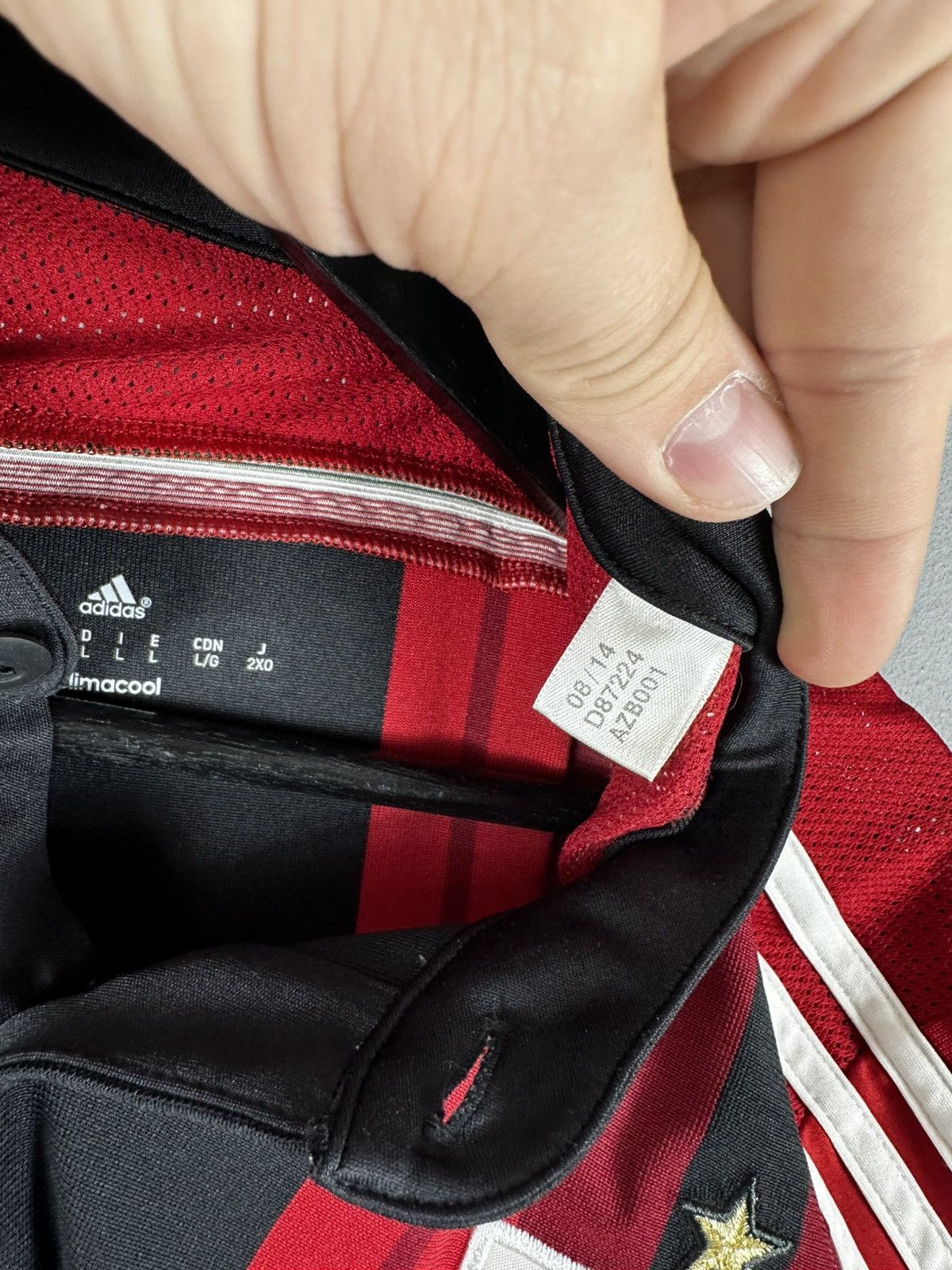 Adidas 2014-15 AC Milan adidas Home Shirt Size US L / EU 52-54 / 3 - 6 Thumbnail