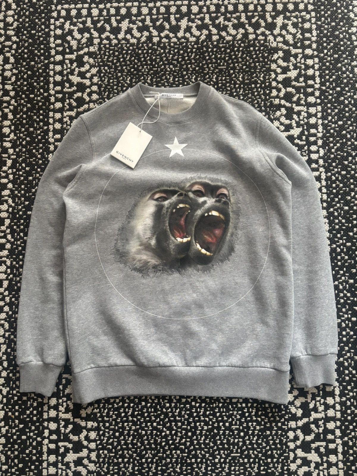 SS16 Givenchy Monkey Brothers Grey Crewneck Luxury