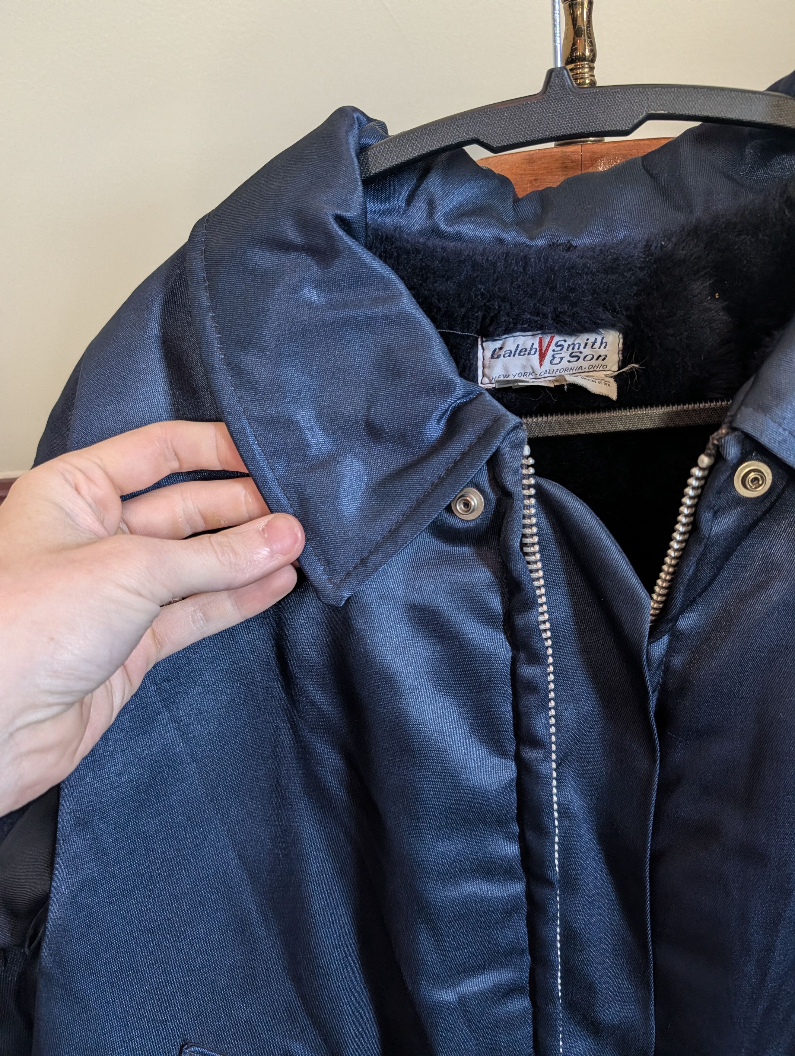 Vintage CALEB V SMITH & SON Faux Fur Lined Navy Parka Vintage Size US L / EU 52-54 / 3 - 5 Thumbnail