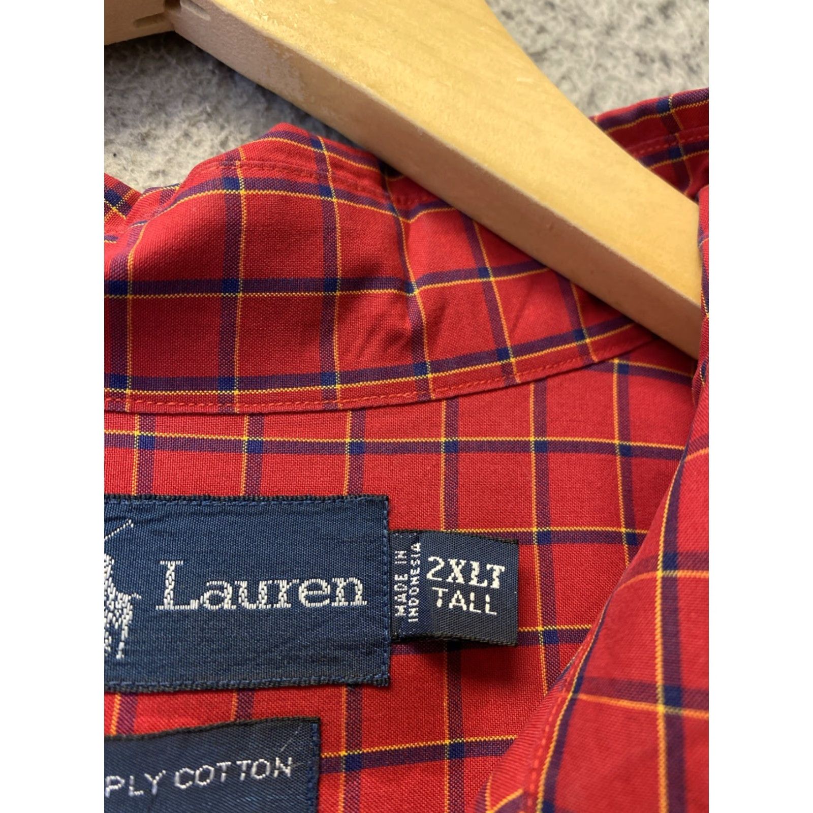 Ralph Lauren RALPH LAUREN Button Down Shirt Mens XXLT Red Classic Check Long Sleeve /161-16 Size US XXL / EU 58 / 5 - 6 Thumbnail