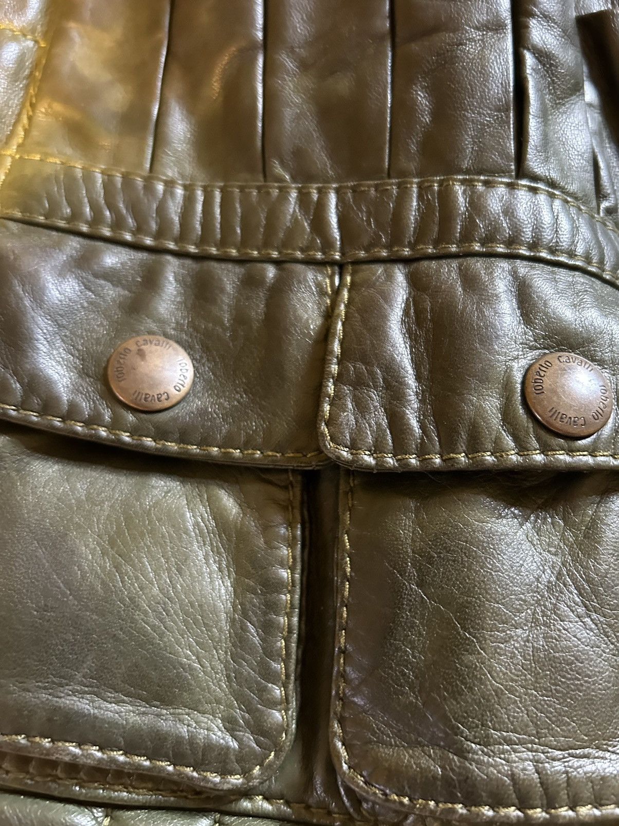 Roberto Cavalli × Vintage ONE OF A KIND RUNWAY 2005 Leather Coyote Fur jacket Size US S / EU 44-46 / 1 - 12 Thumbnail