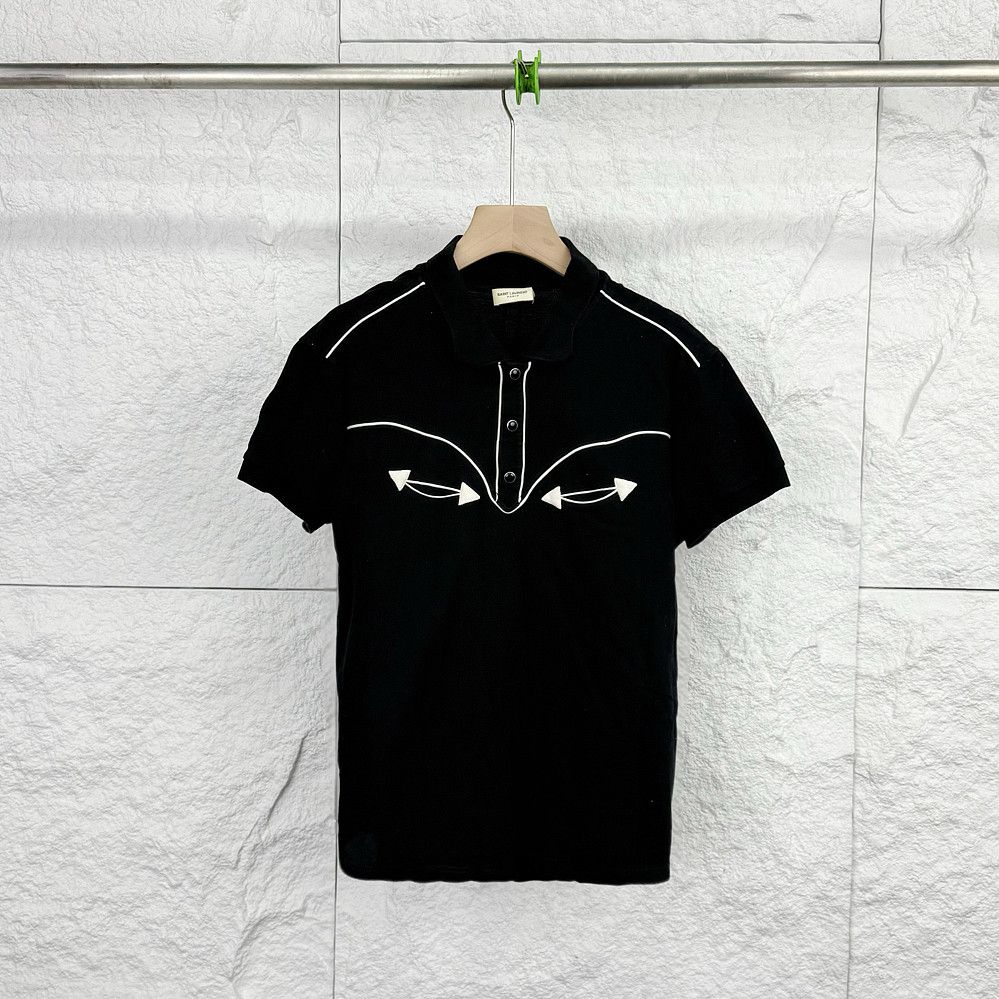 Saint Laurent Contrast Piping Polo Shirt Size M
