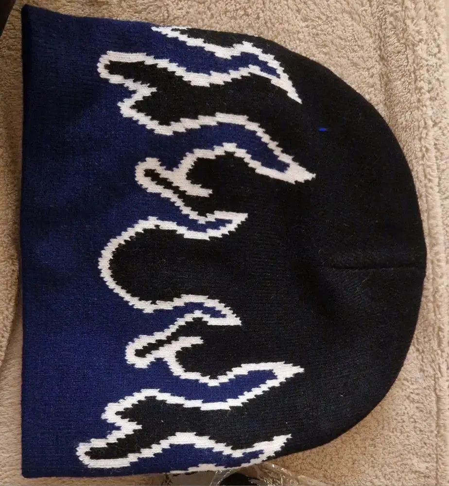 Other Blue Flame Beanies Hat Knitted Size ONE SIZE - 3 Thumbnail