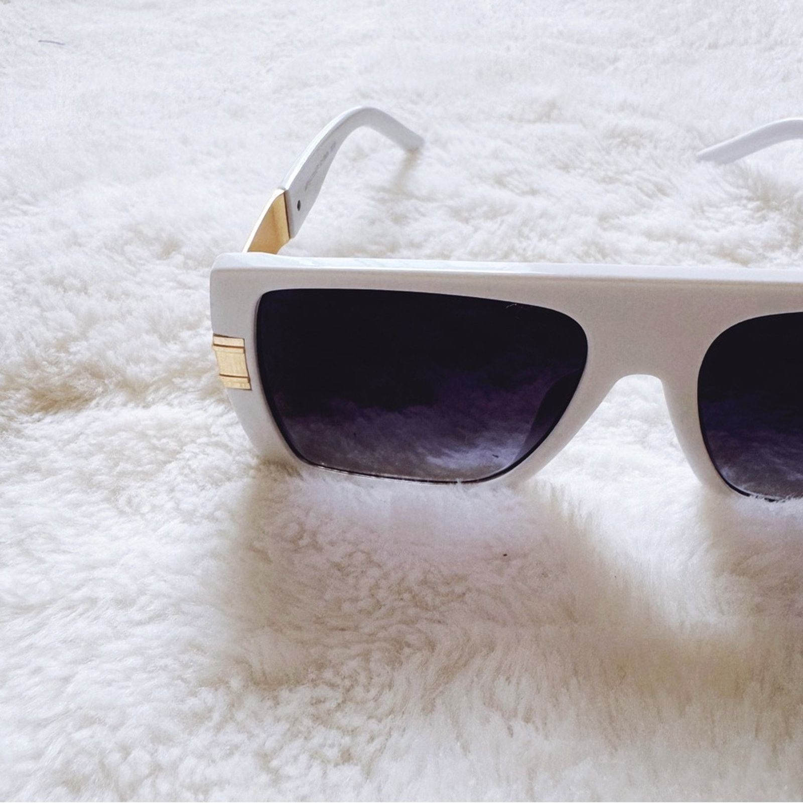 Other Inez White Oversized Square Sunglasses Size ONE SIZE - 5 Thumbnail