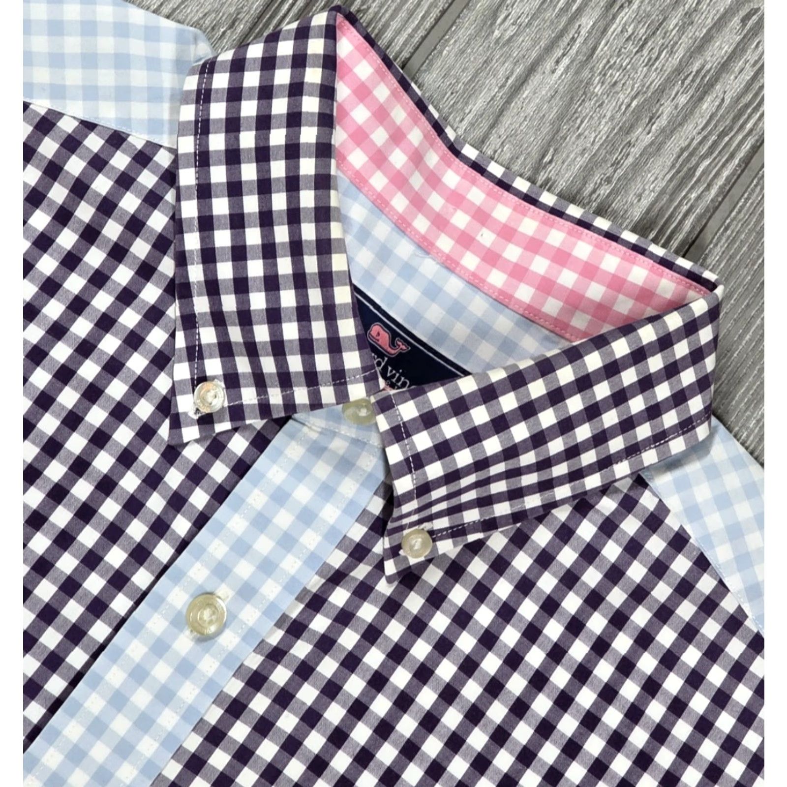 Vineyard Vines Vineyard Vines Mens M Gingham Check Slim Fit Whale Shirt Colorful Colorblock Size US M / EU 48-50 / 2 - 7 Thumbnail