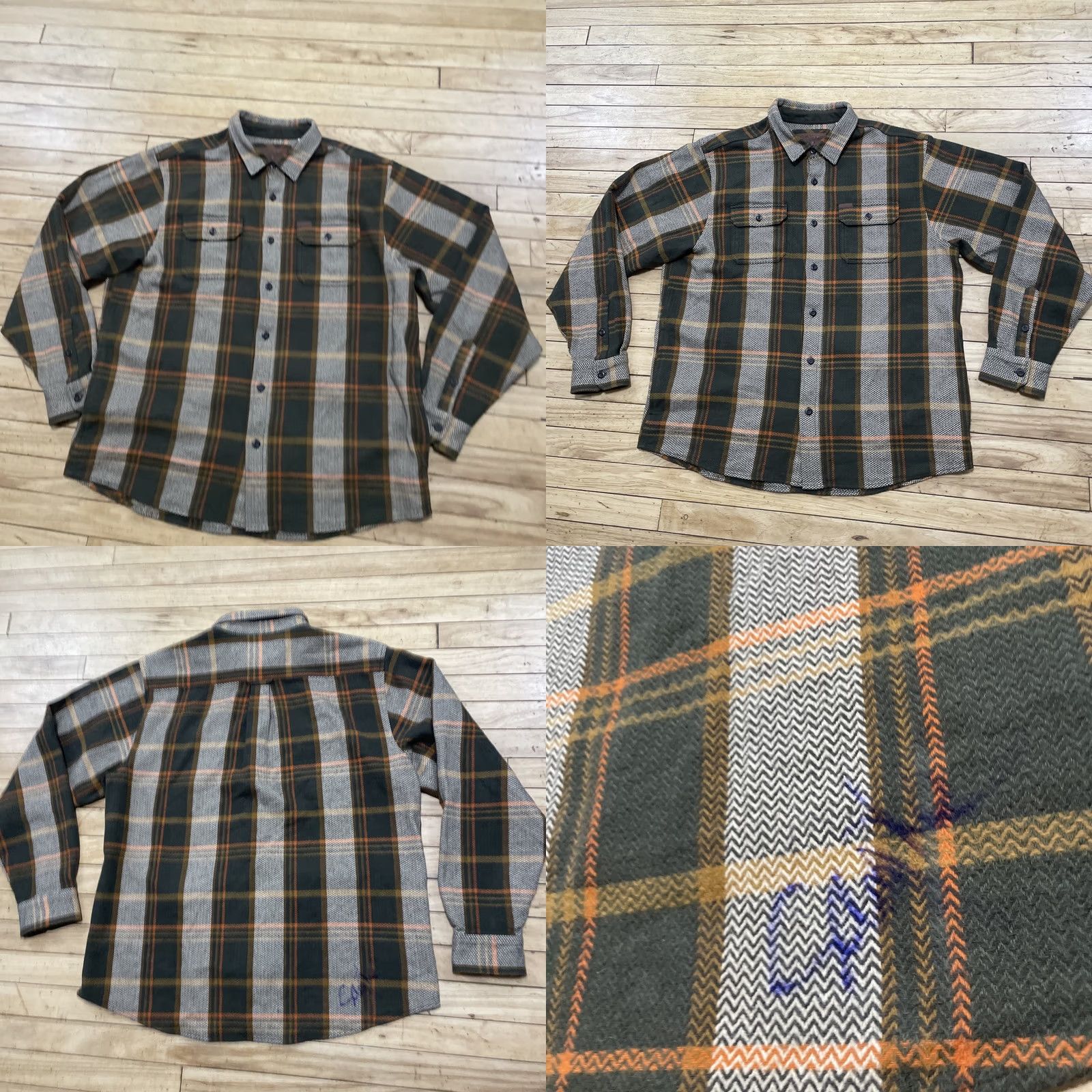Orvis Orvis Heavyweight Shacket Flannel Shirt Men XL Brown Orange Patchwork 90s grunge Plaid Knit Pocket Shacket Size US L / EU 52-54 / 3 - 9 Thumbnail